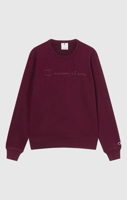 Men’s Fleece Crewneck Sweatshirt with Big Embroidered Logo Icons