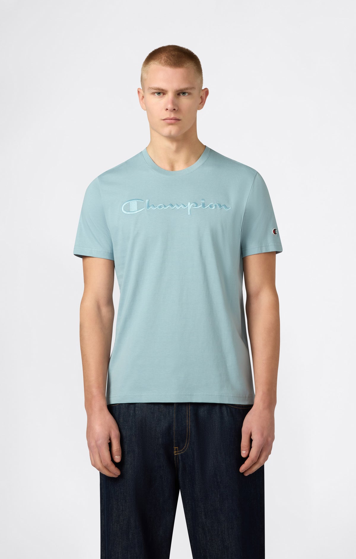 Men’s T-Shirt with Big Embroidery Logo Icons
