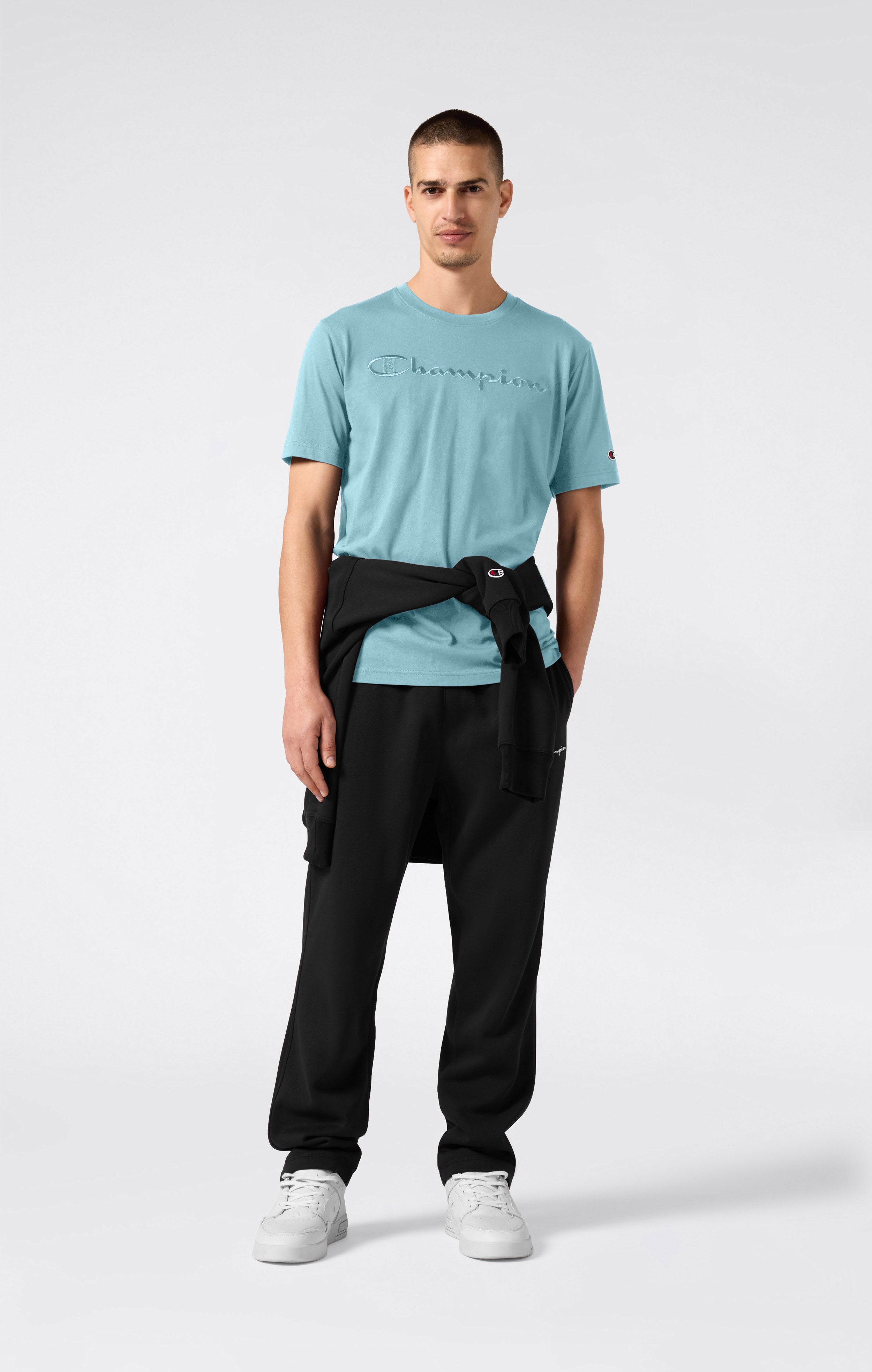 Men’s T-Shirt with Big Embroidery Logo Icons