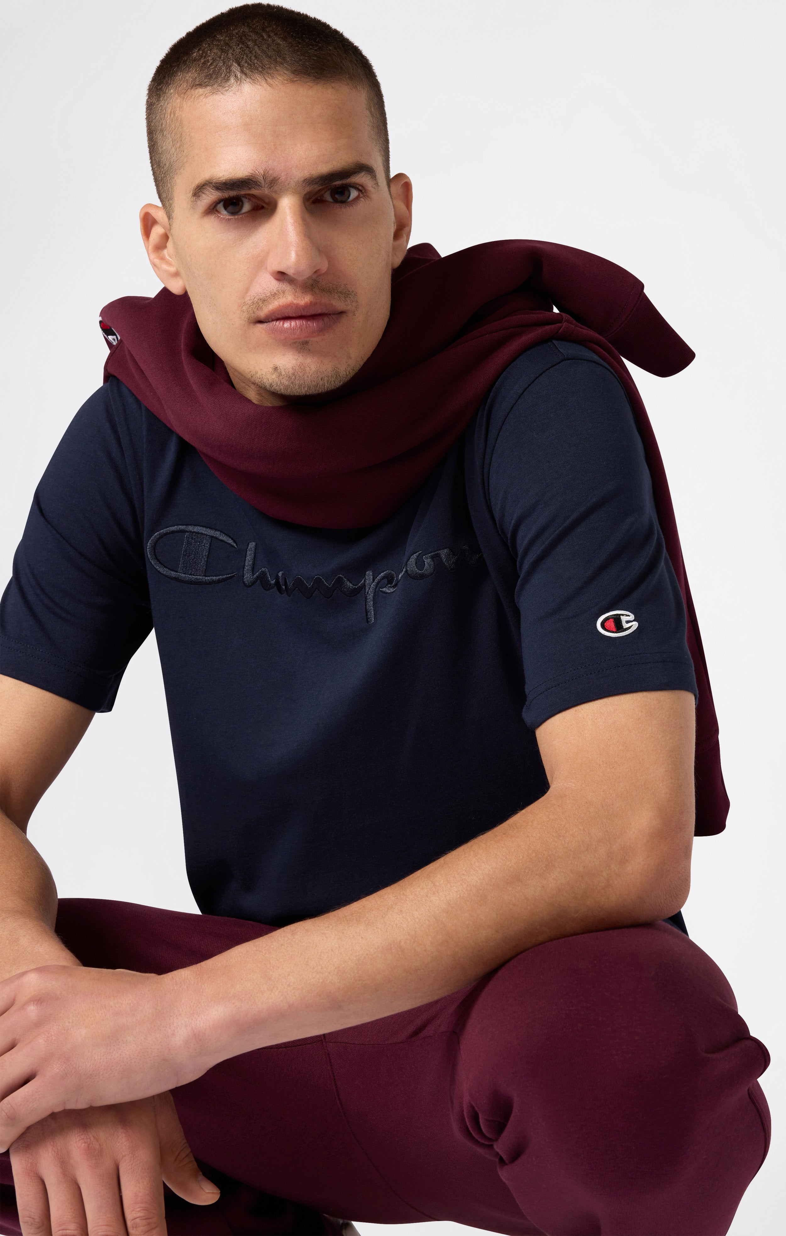 Camiseta Hombre Con Logo Bordado Grande Icons