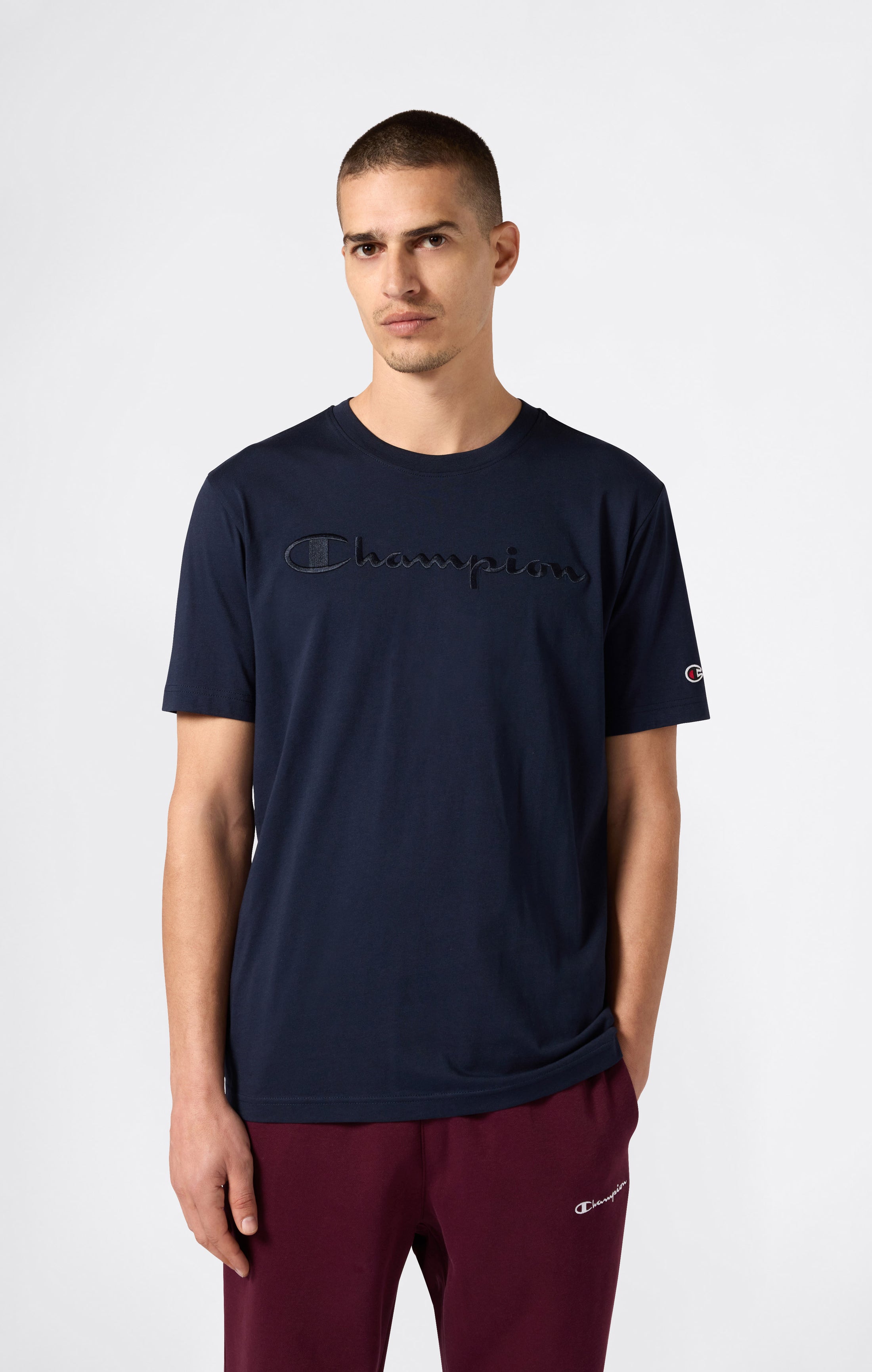 Men’s T-Shirt with Big Embroidery Logo Icons