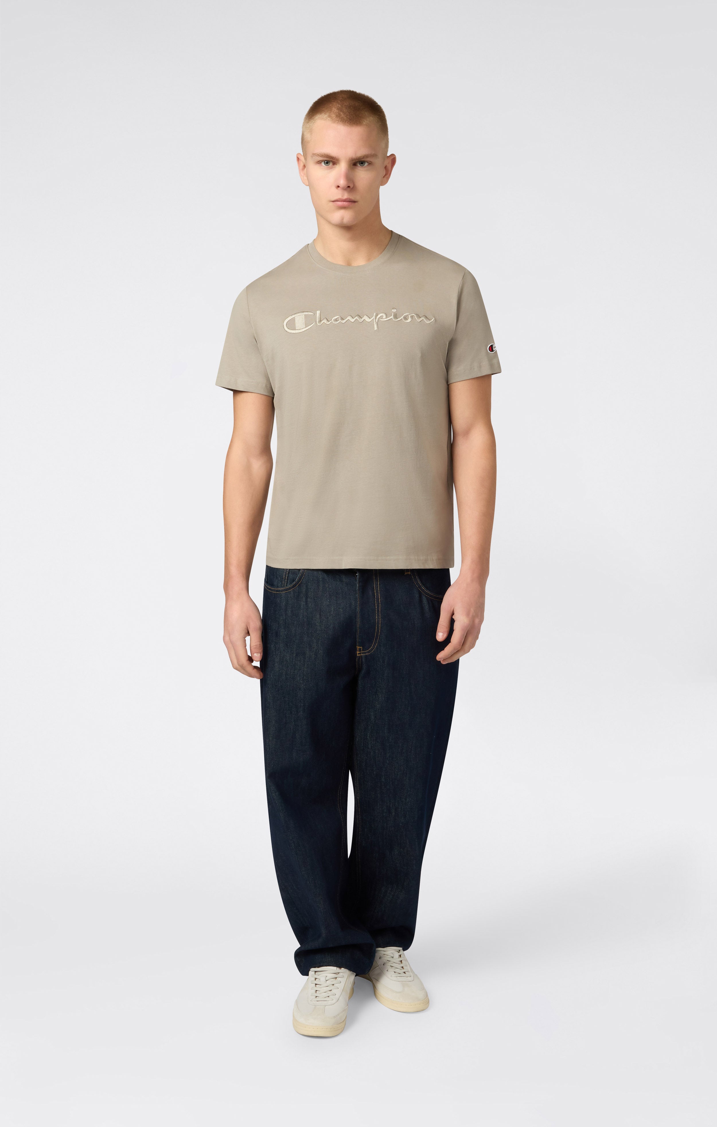 Men’s T-Shirt with Big Embroidery Logo Icons