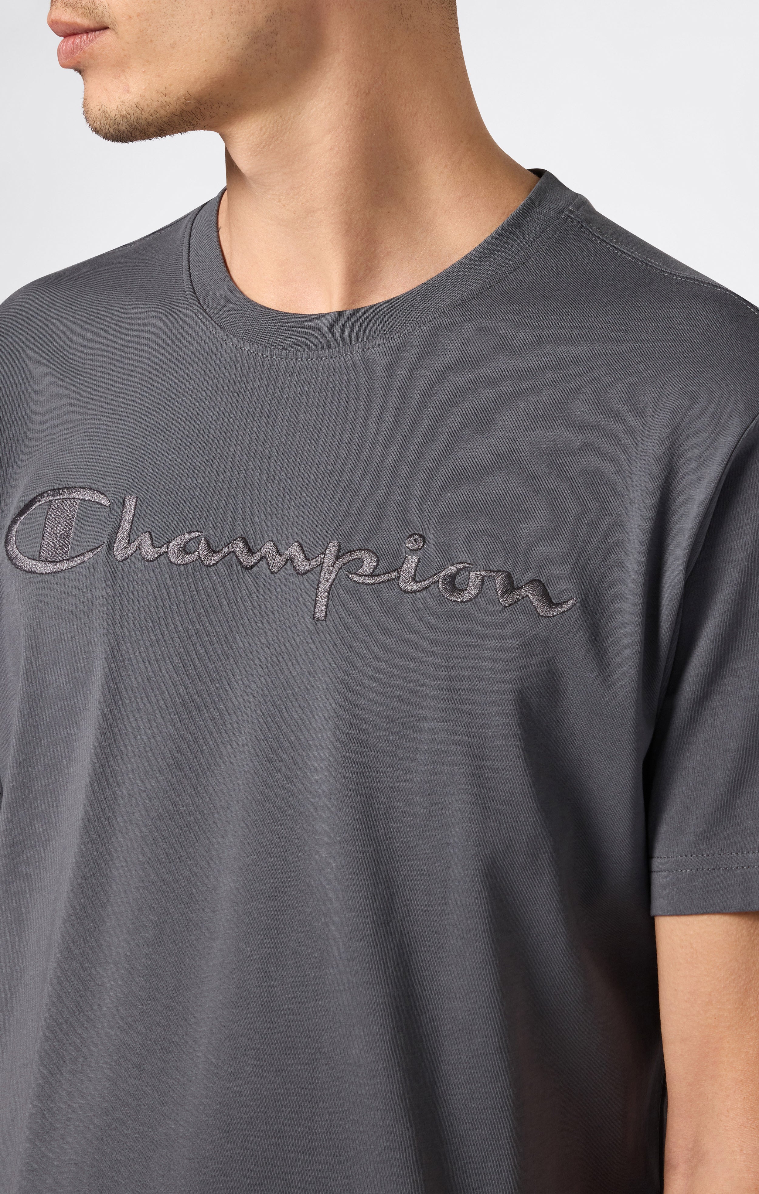 Men’s T-Shirt with Big Embroidery Logo Icons