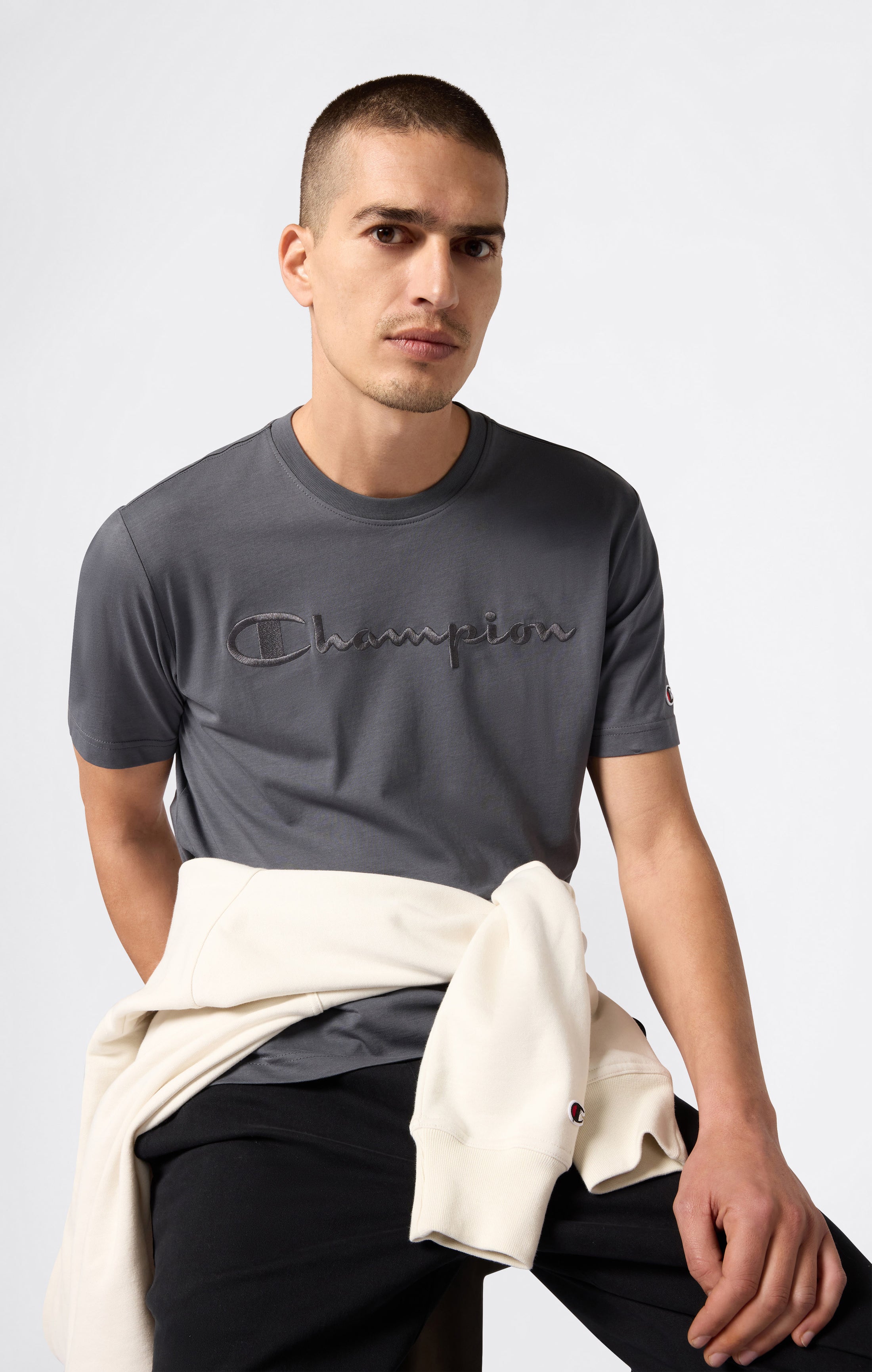 T-Shirt Homme Avec Grand Logo Brodé Icons