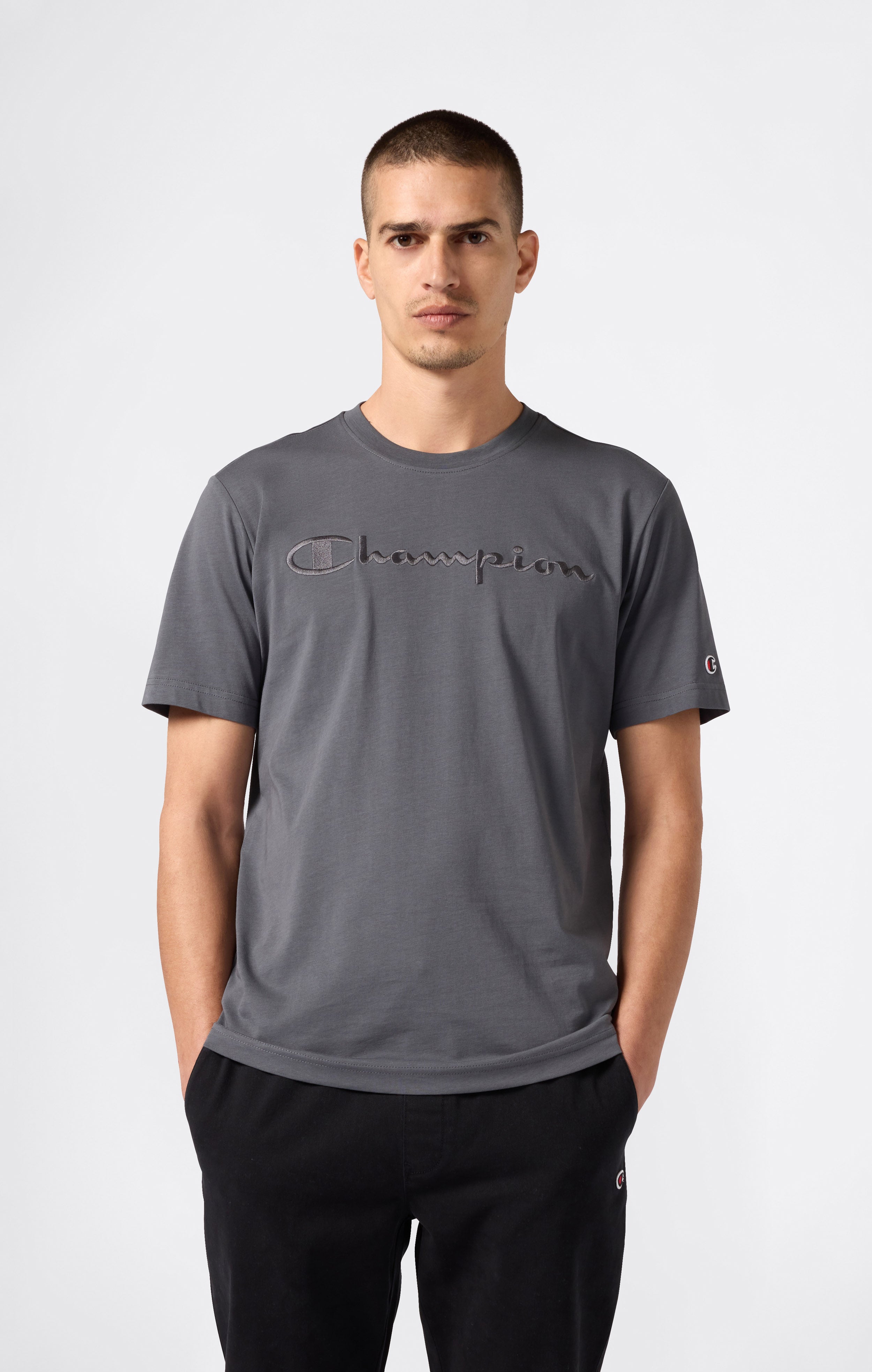 Men’s T-Shirt with Big Embroidery Logo Icons