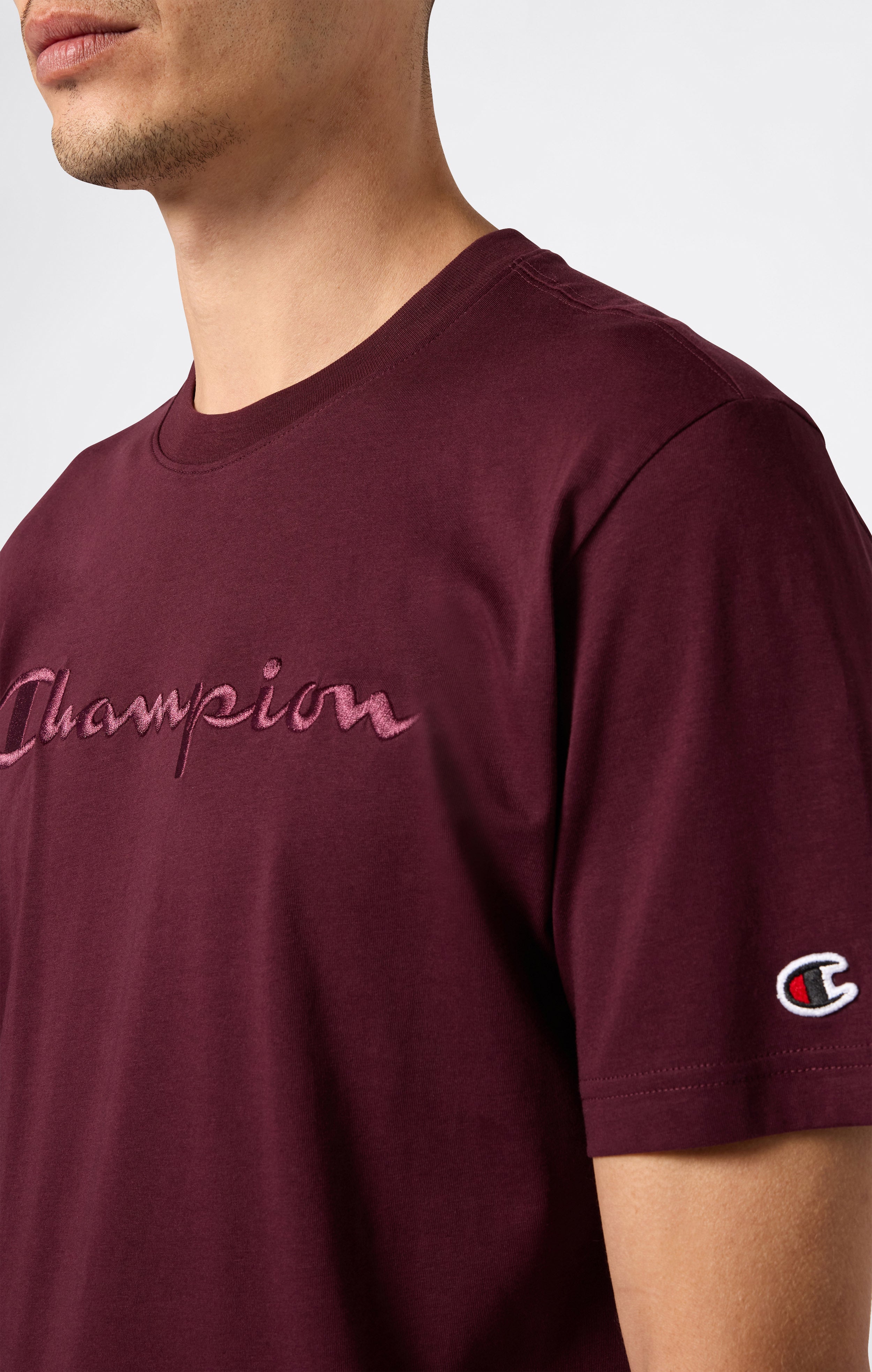 Men’s T-Shirt with Big Embroidery Logo Icons