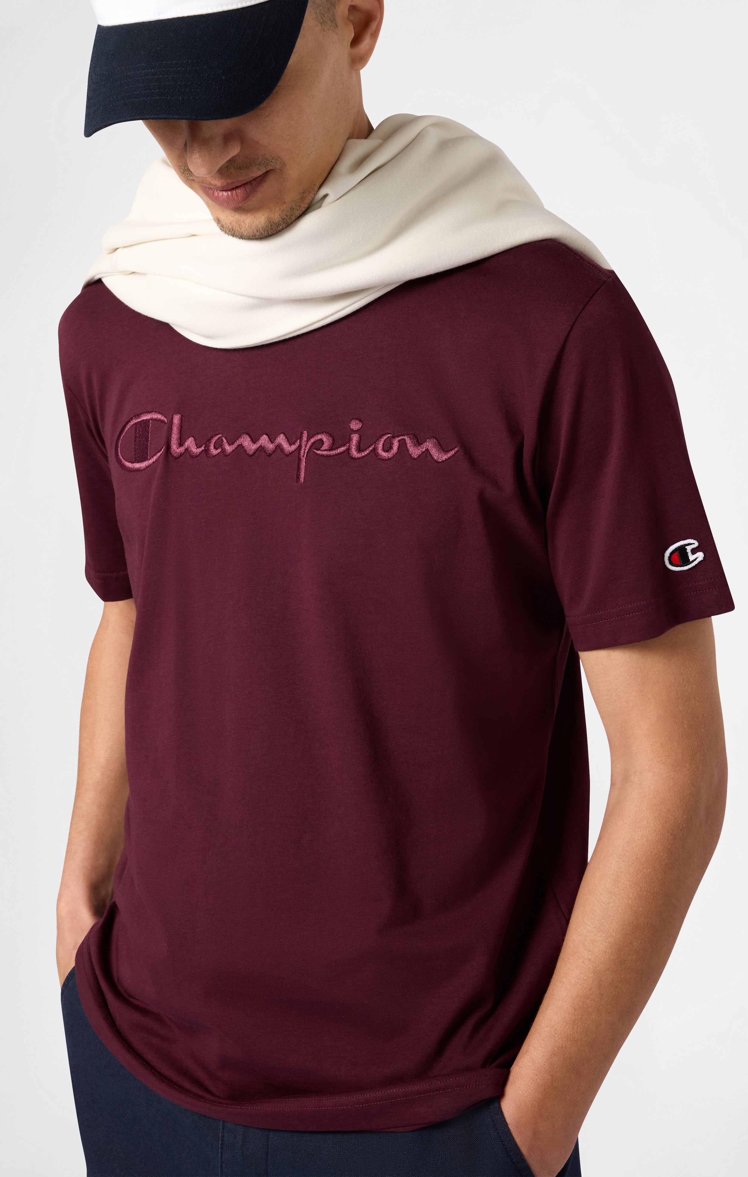 Men’s T-Shirt with Big Embroidery Logo Icons