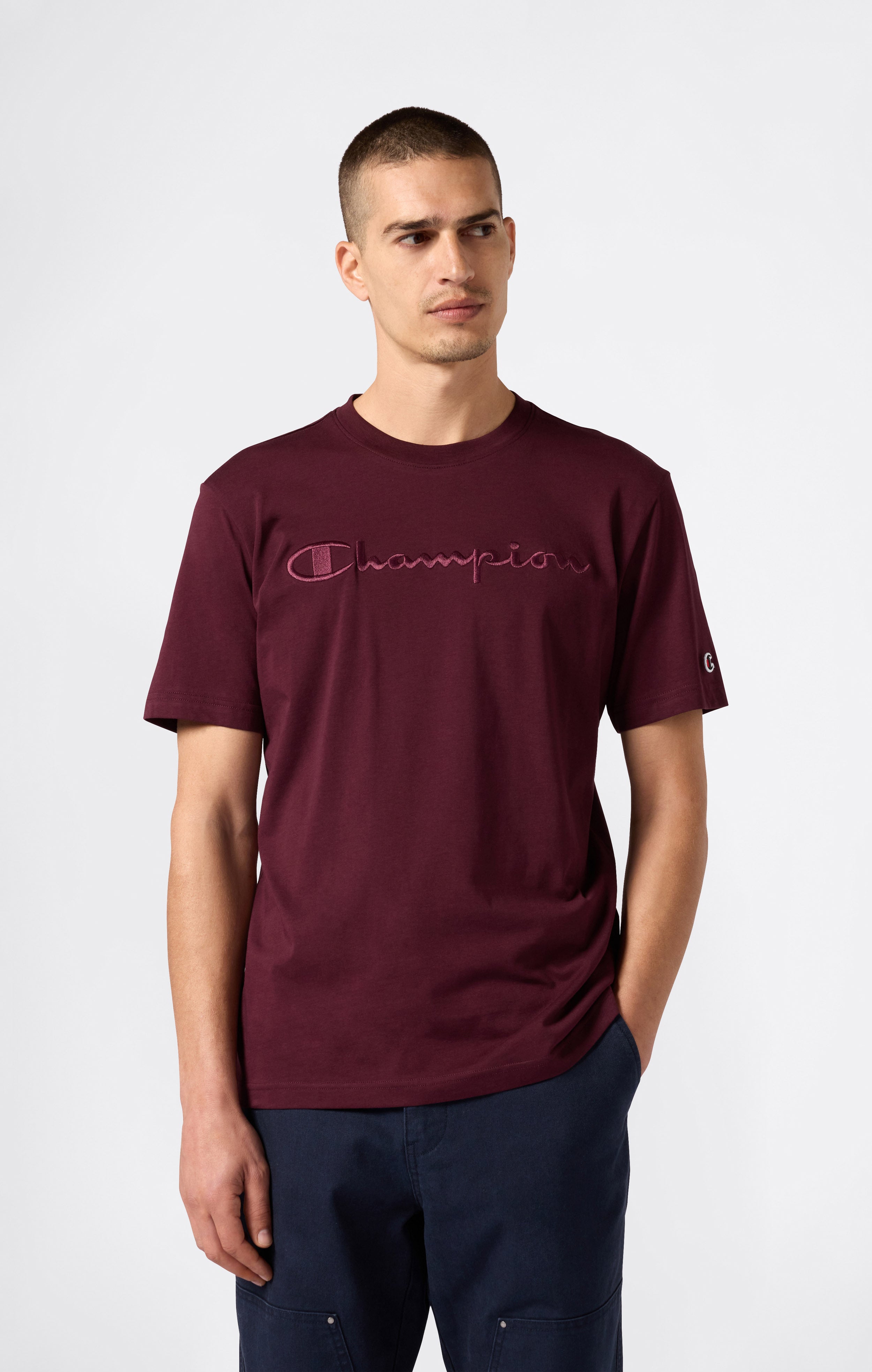 Men’s T-Shirt with Big Embroidery Logo Icons