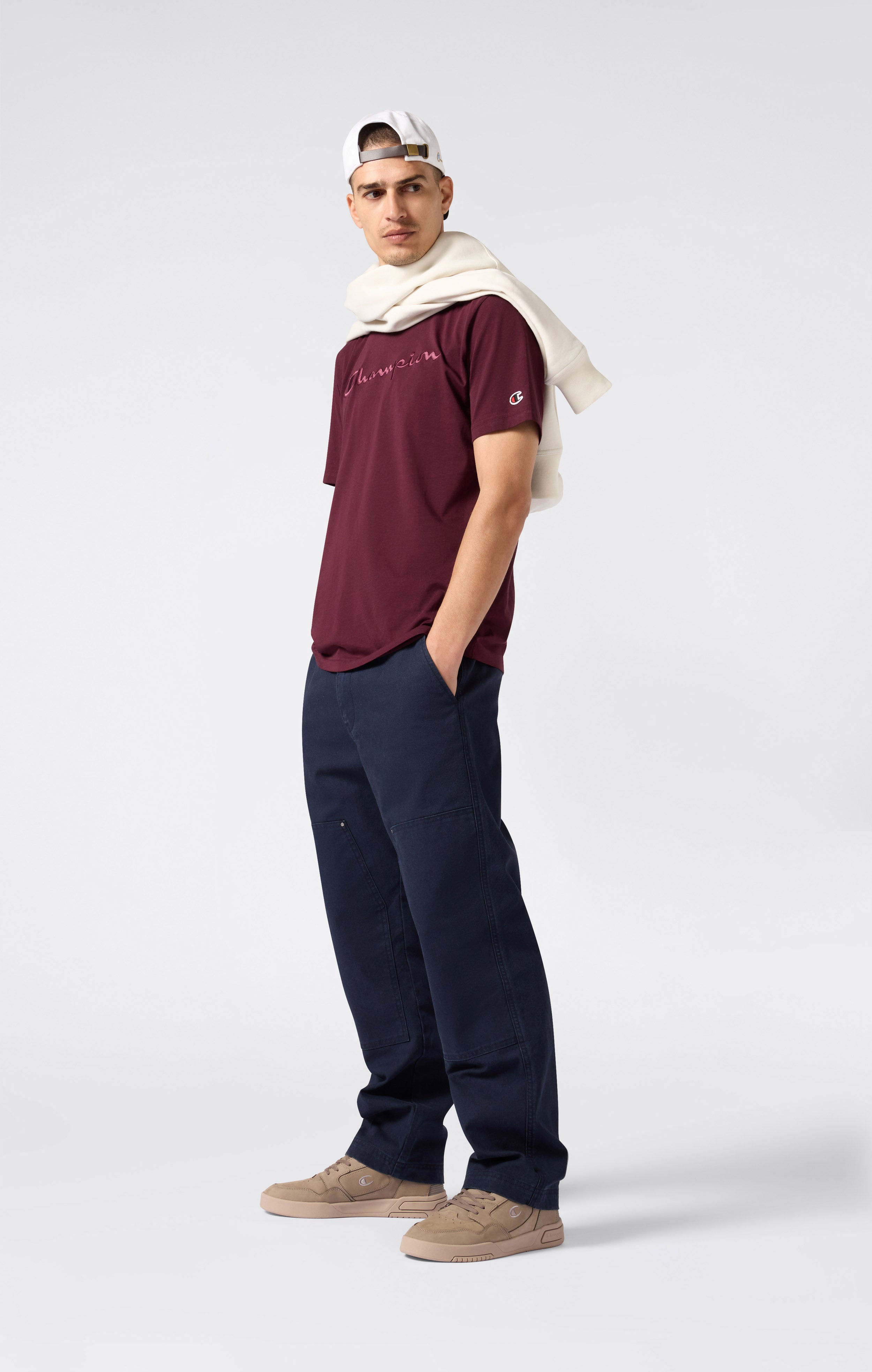 Men’s T-Shirt with Big Embroidery Logo Icons