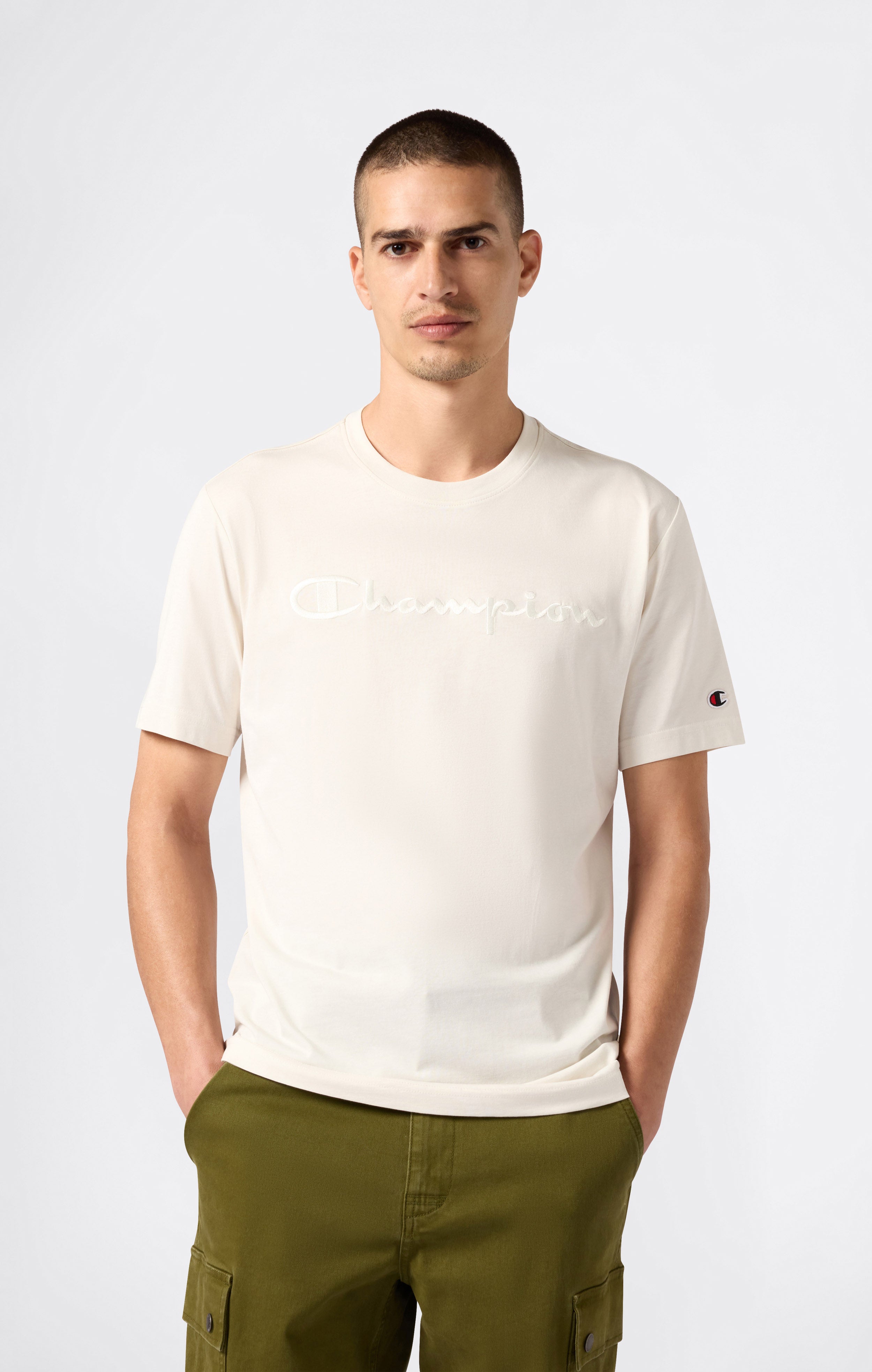 Men’s T-Shirt with Big Embroidery Logo Icons