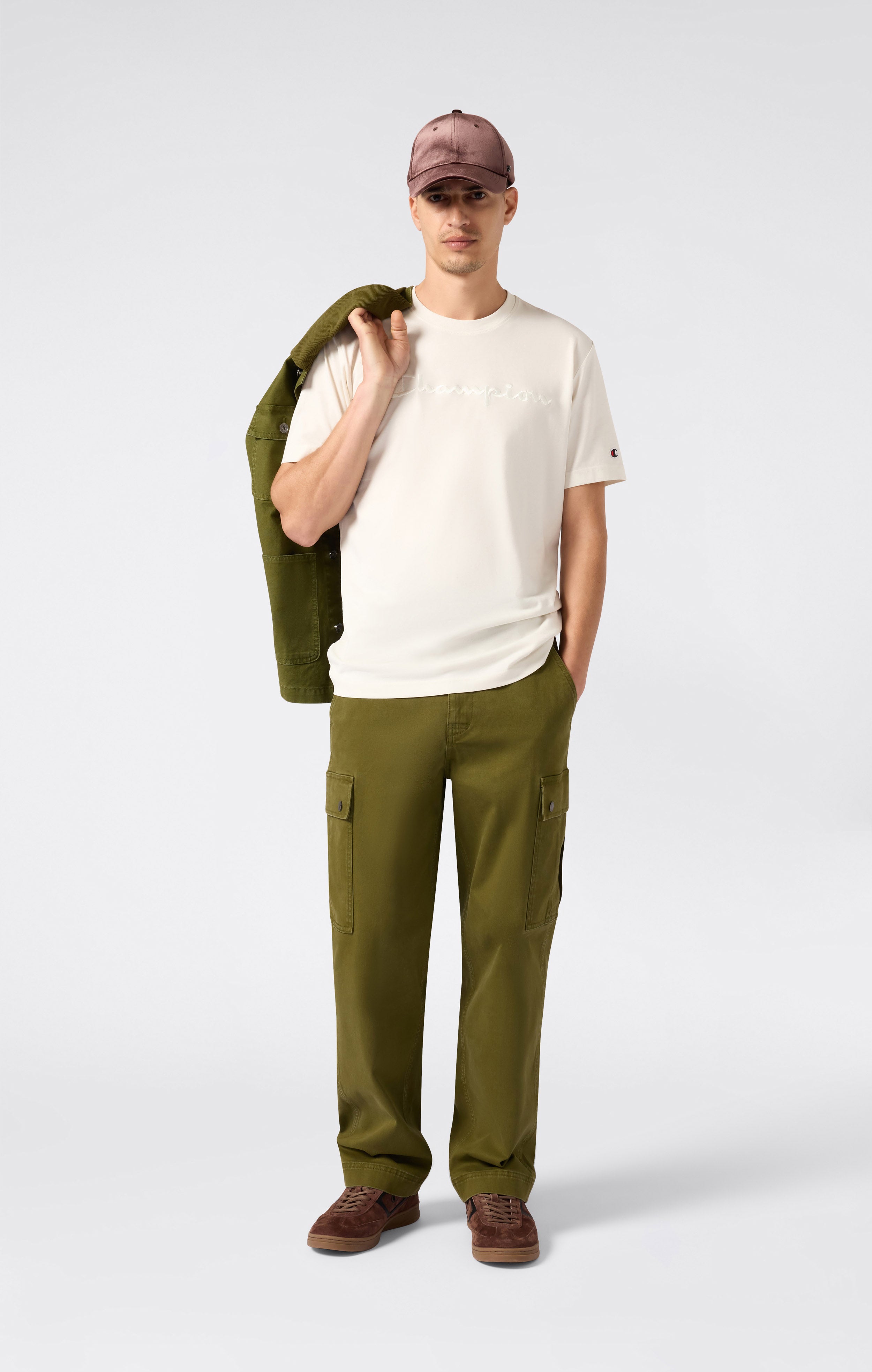 Men’s T-Shirt with Big Embroidery Logo Icons