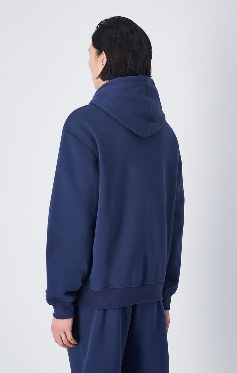 Felpa con cappuccio con logo tono su tono