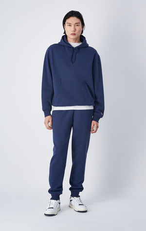 Felpa con cappuccio con logo tono su tono