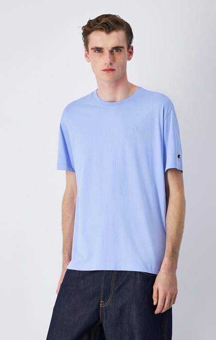 T-shirt a girocollo con logo tono su tono