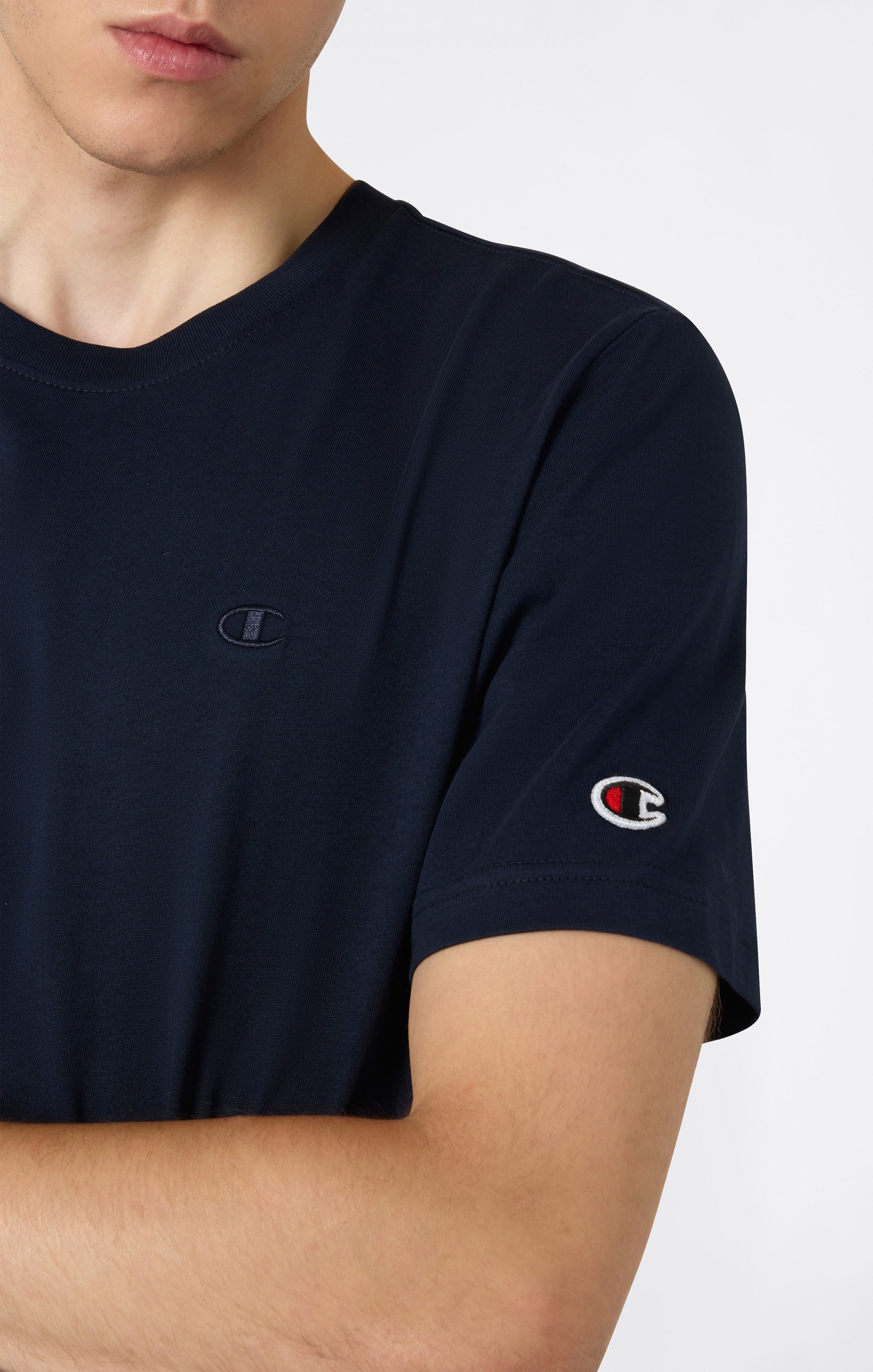 Men’s T-Shirt with Small C Embroidery Logo Icons