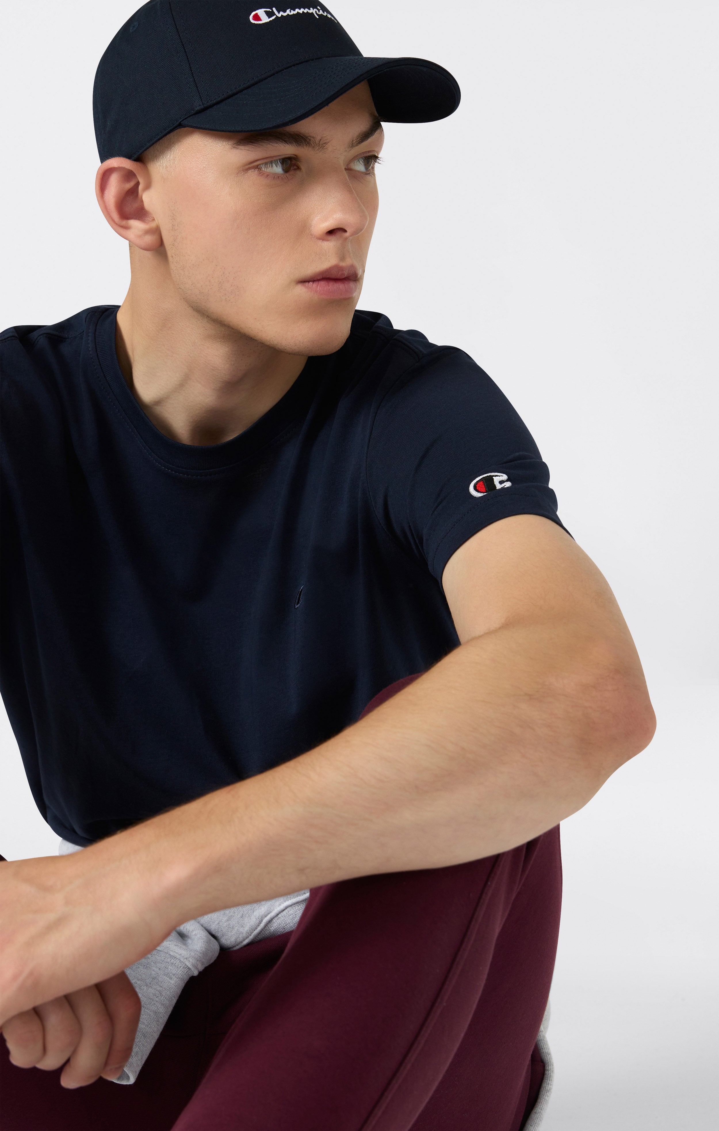 Men’s T-Shirt with Small C Embroidery Logo Icons