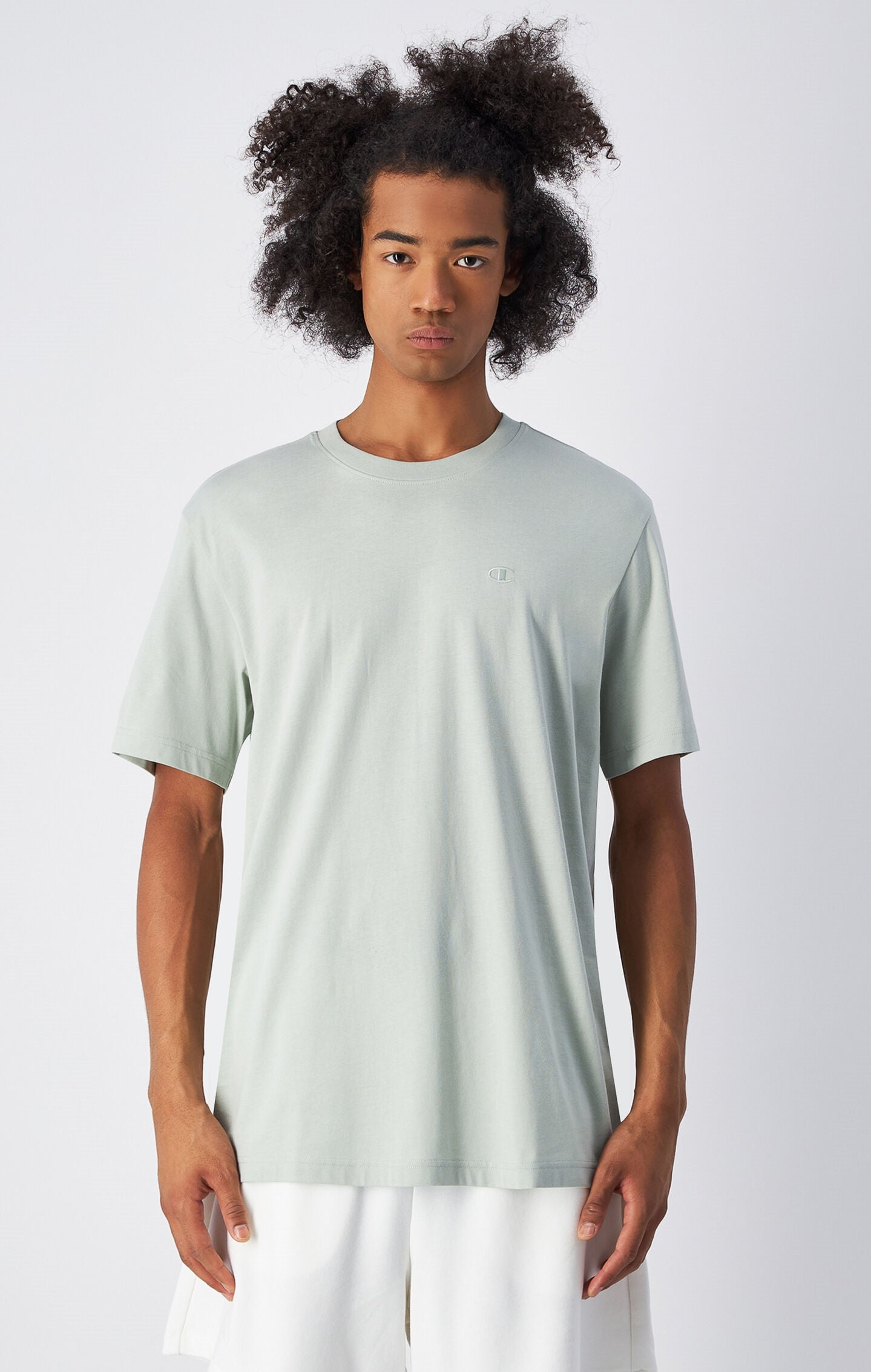 Camiseta de cuello redondo con logotipo a tono