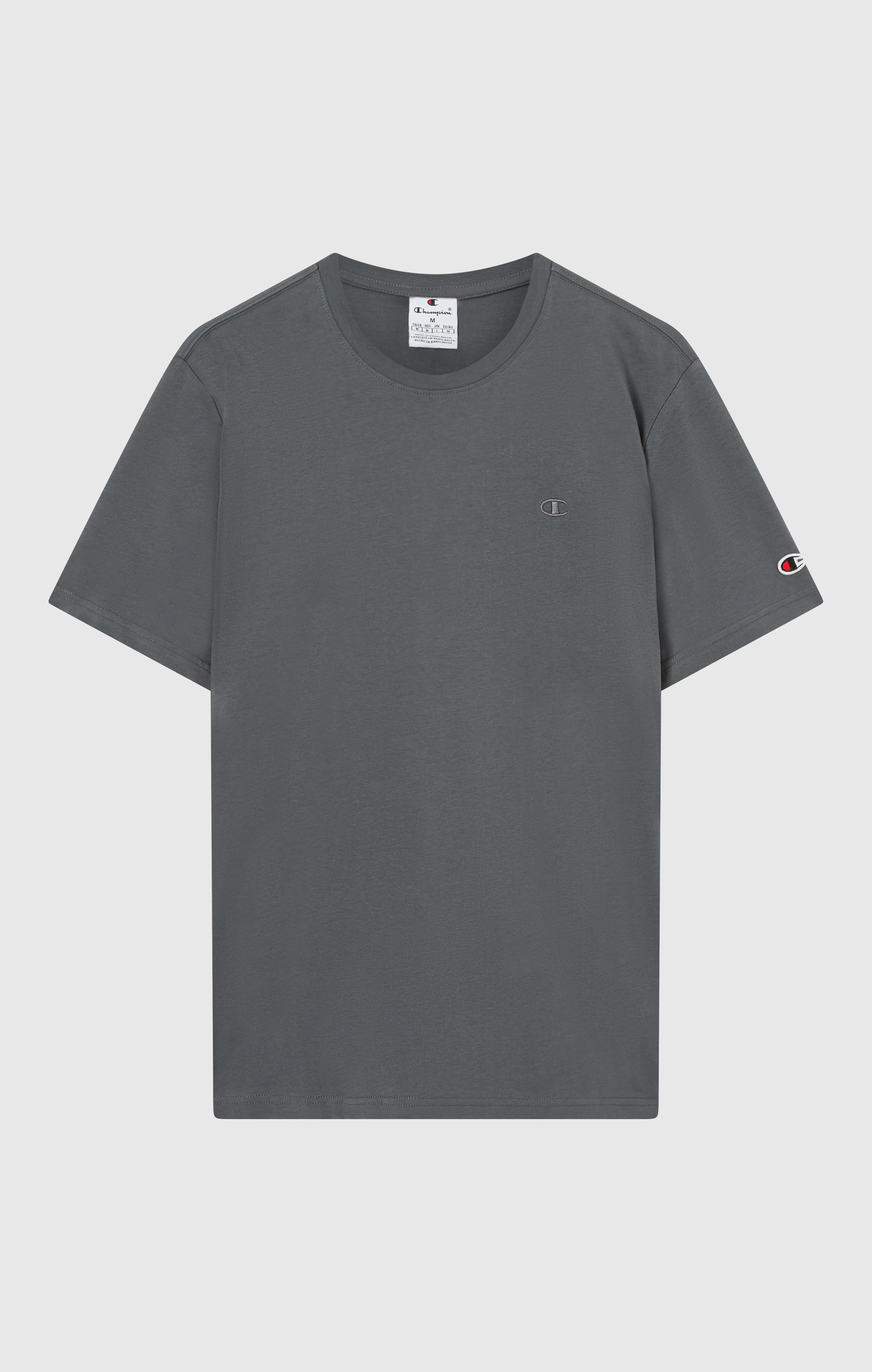 Men's T-Shirt with Small C Embroidery Logo Icons Dark Grey