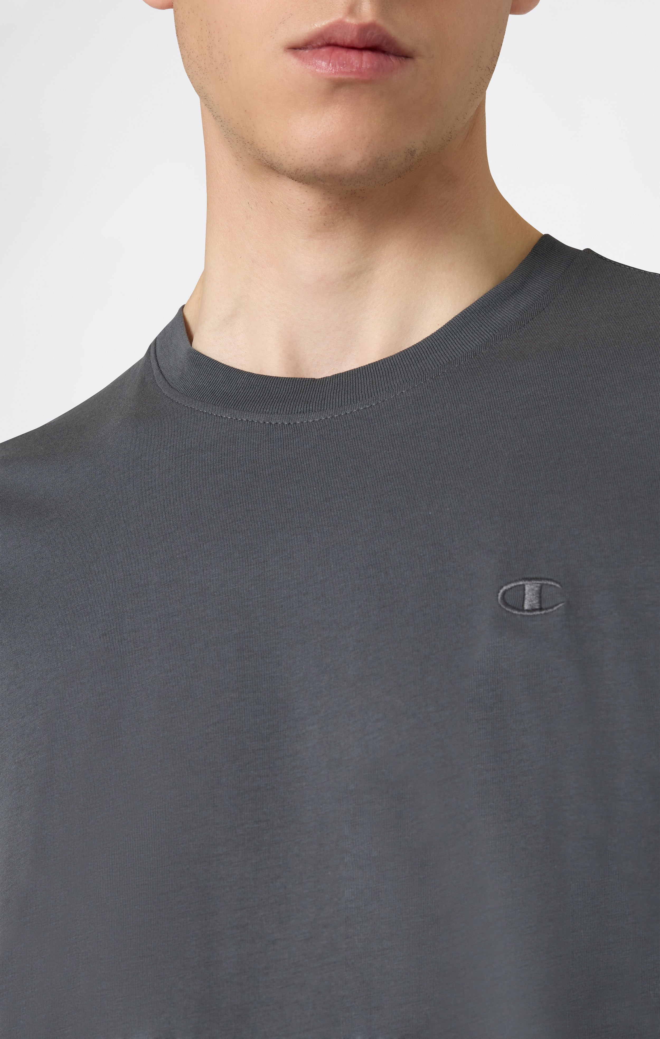 Men’s T-Shirt with Small C Embroidery Logo Icons