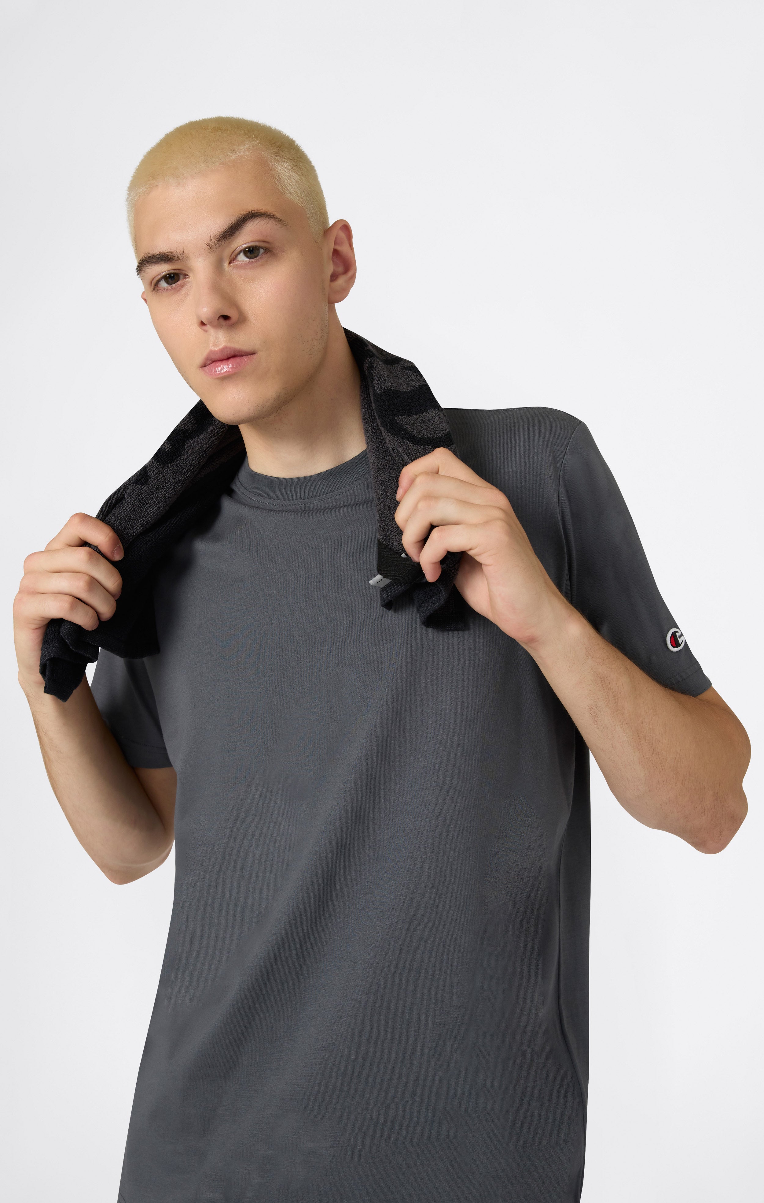 Men’s T-Shirt with Small C Embroidery Logo Icons