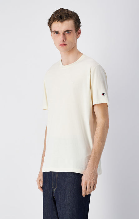 T-shirt a girocollo con logo tono su tono