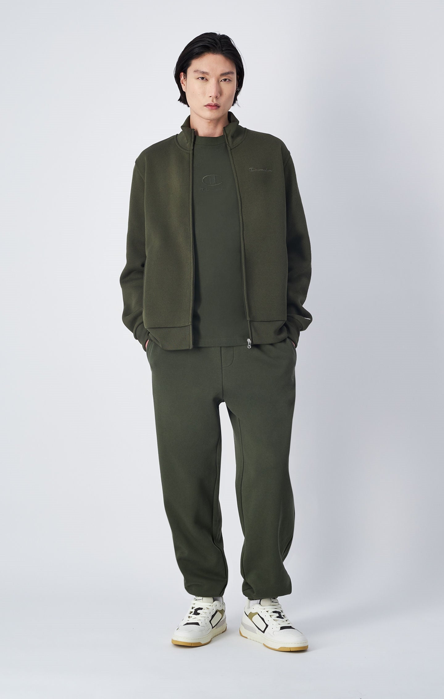 Tonal C Logo Full Zip Knitted Sweatshirt