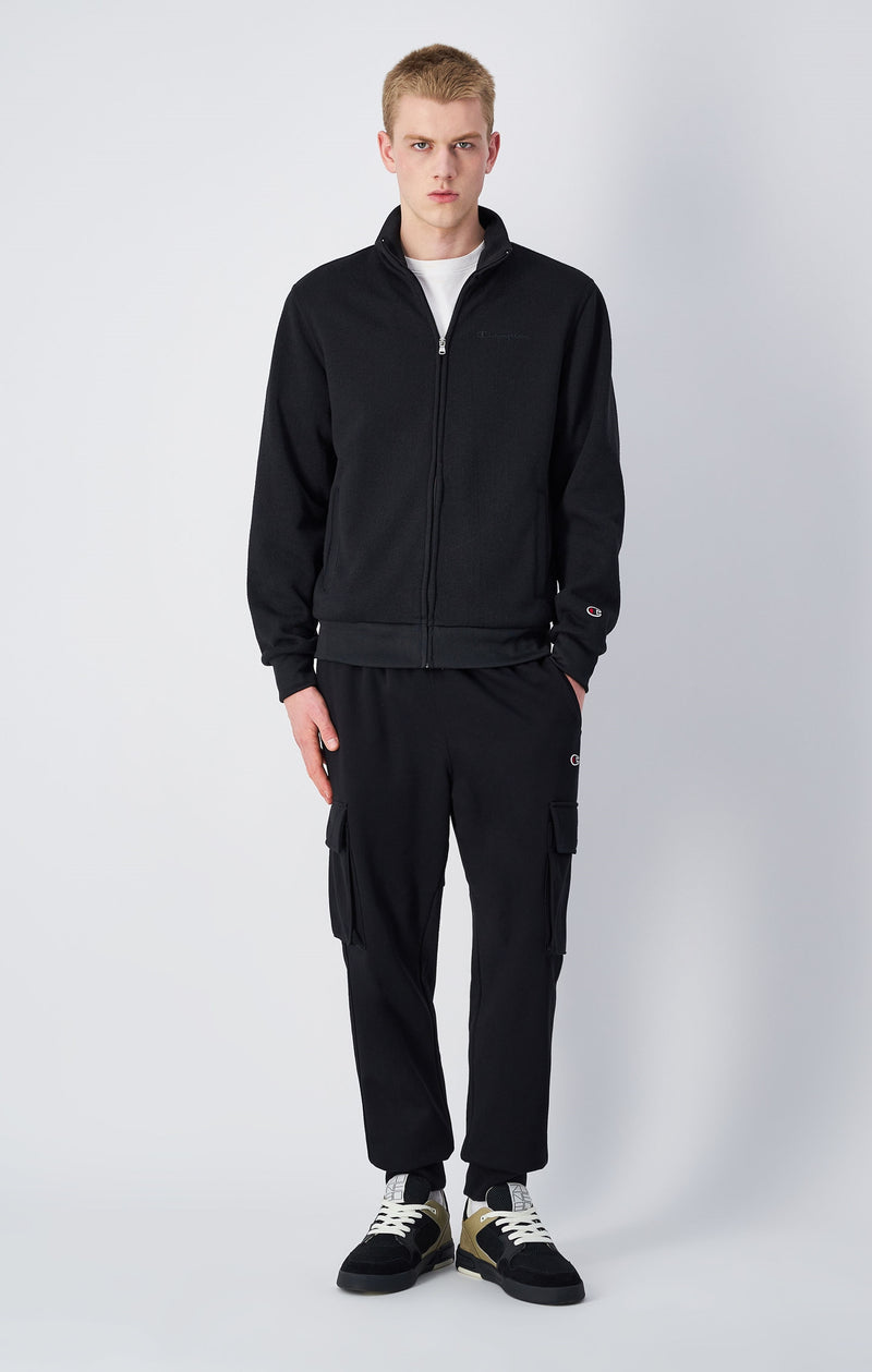 Strick-Sweatshirt mit Ton-in-Ton C-Logo und durchgehendem Reißverschluss