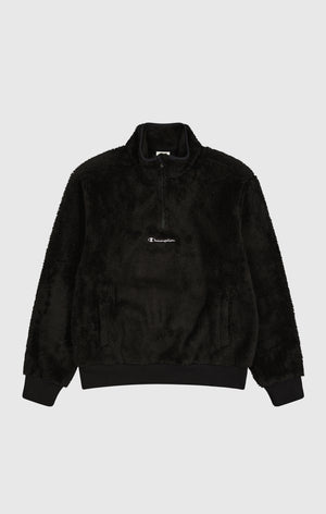 Pullover aus Teddy-Fleece mit Half-Zip-Verschluss