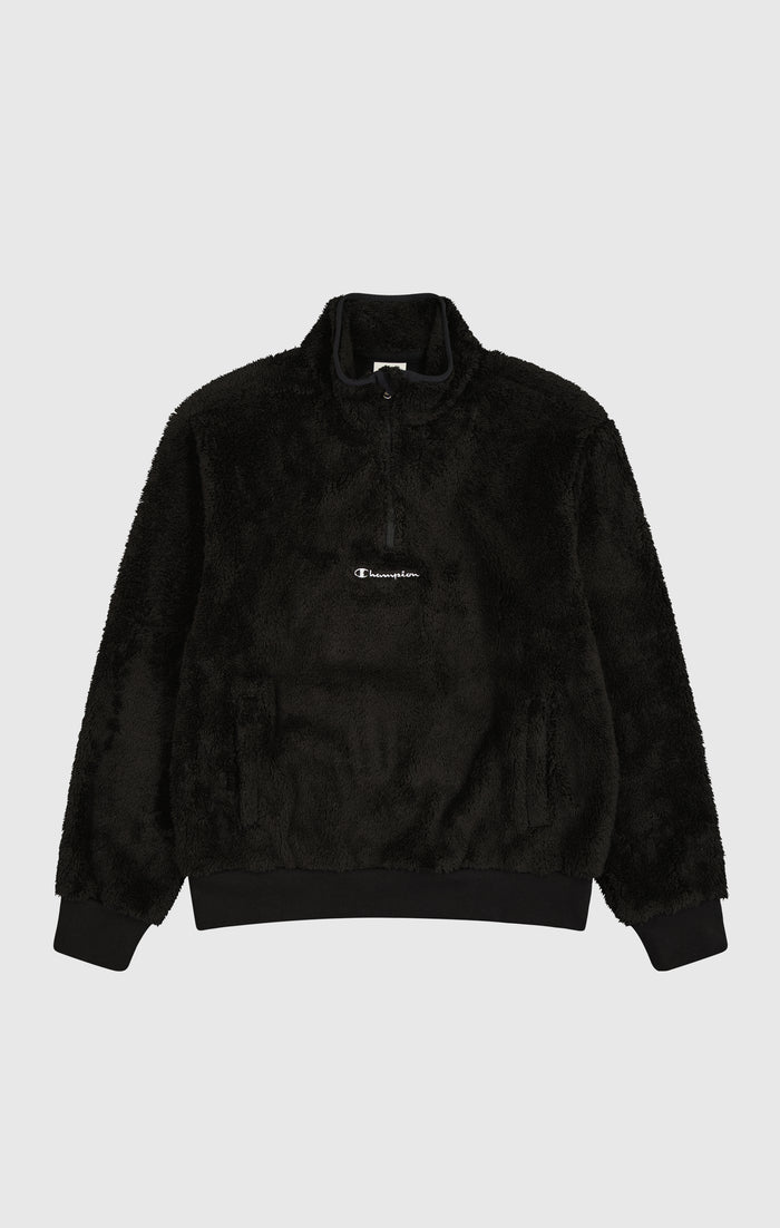 Pullover aus Teddy-Fleece mit Half-Zip-Verschluss