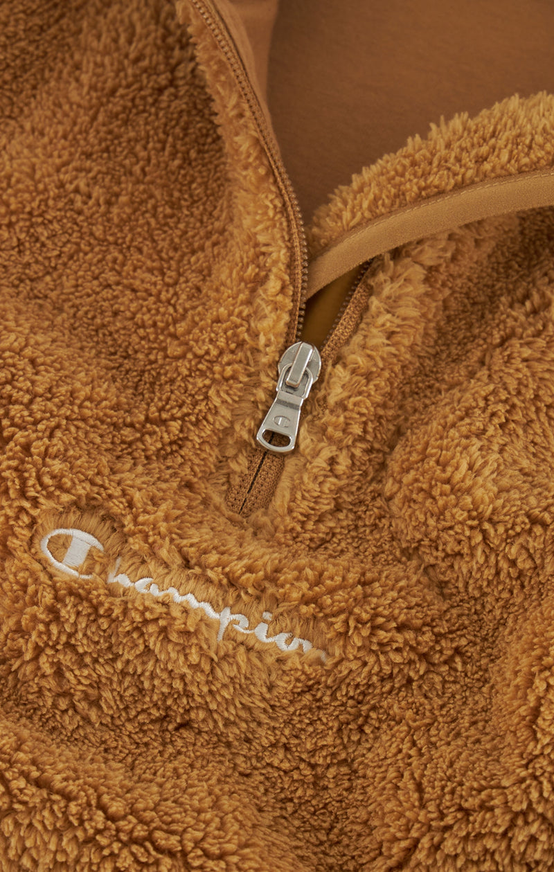 Pull-over demi-zippé en polaire teddy
