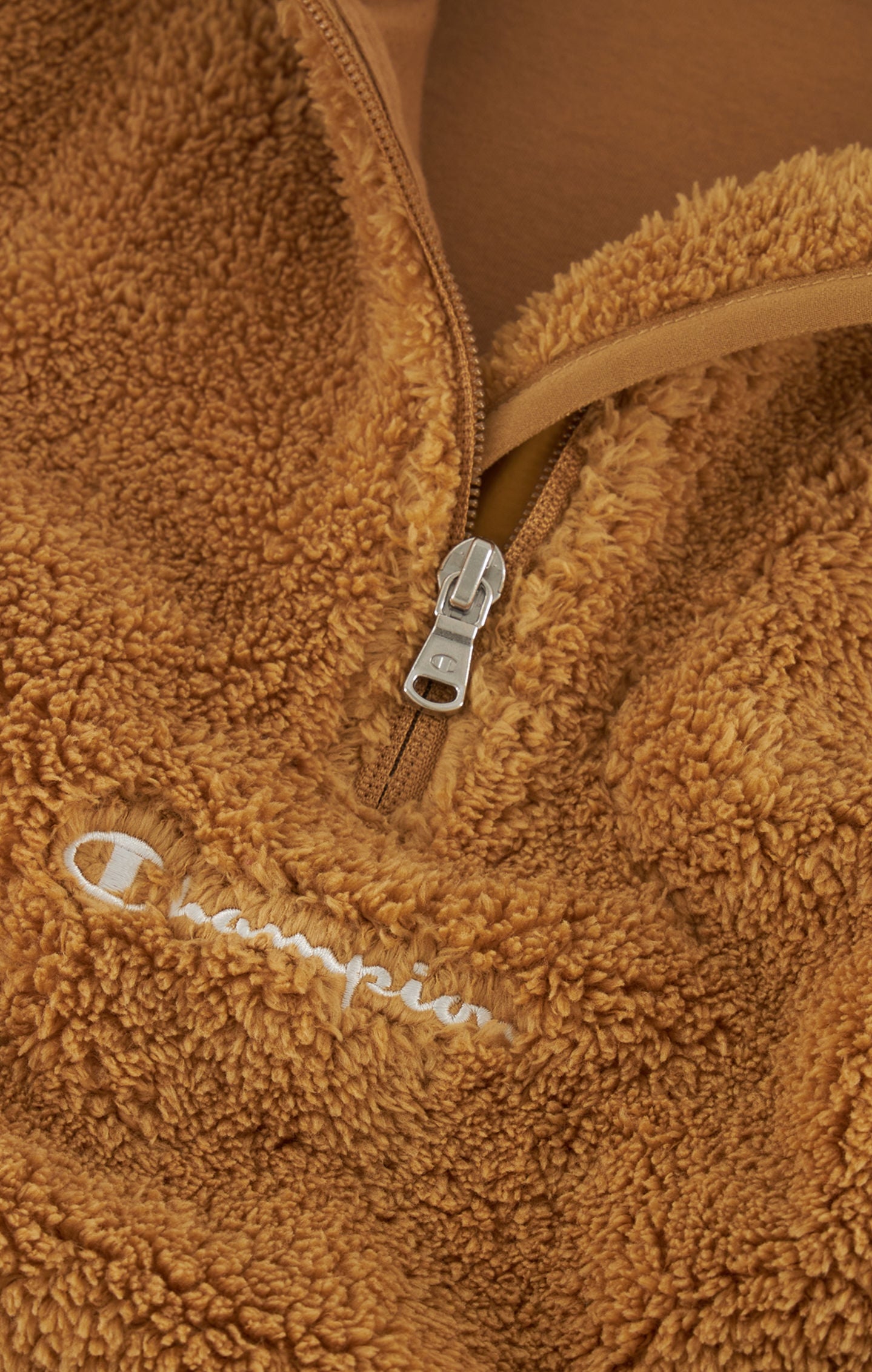 Pull-over demi-zippé en polaire teddy