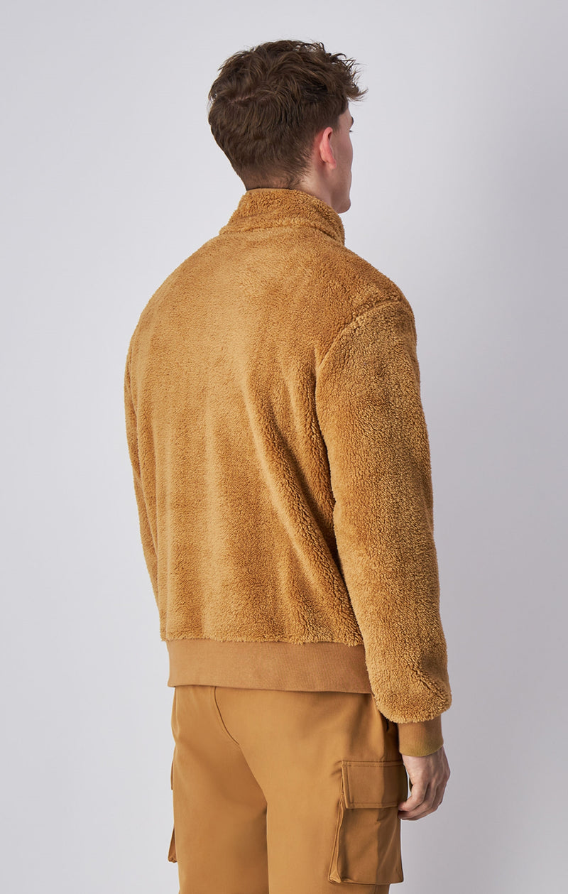 Pull-over demi-zippé en polaire teddy