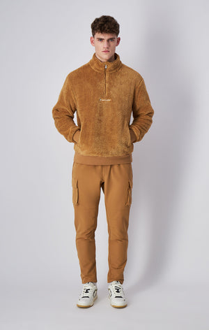 Pull-over demi-zippé en polaire teddy