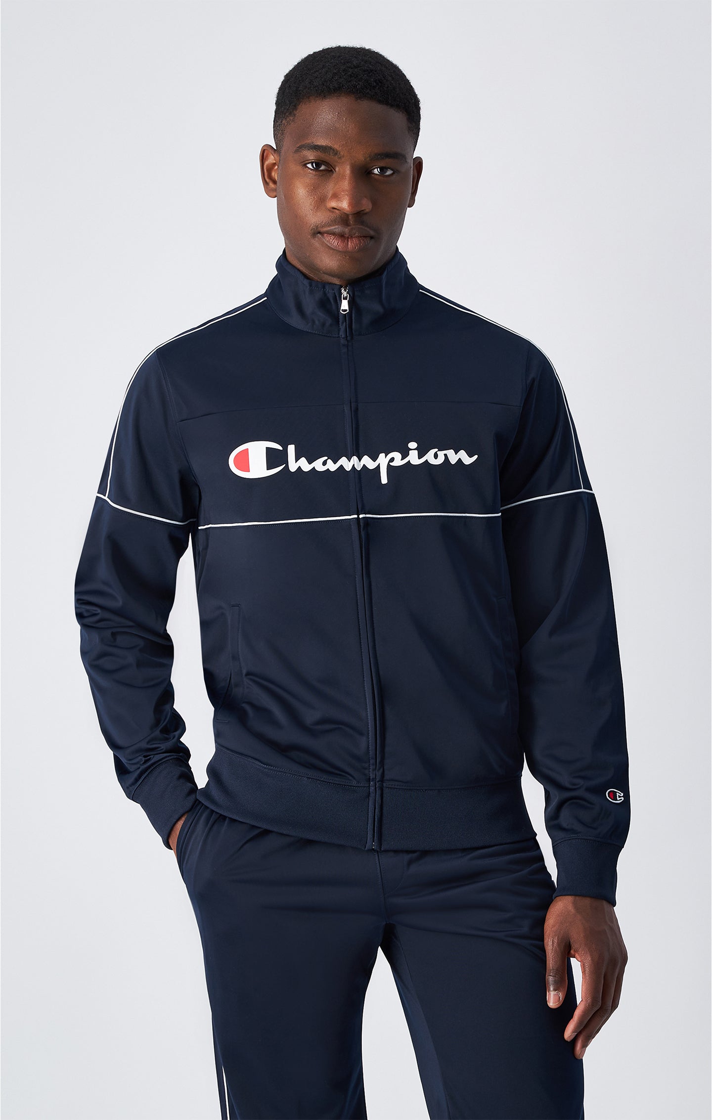 Tuta con cerniera con logo grande