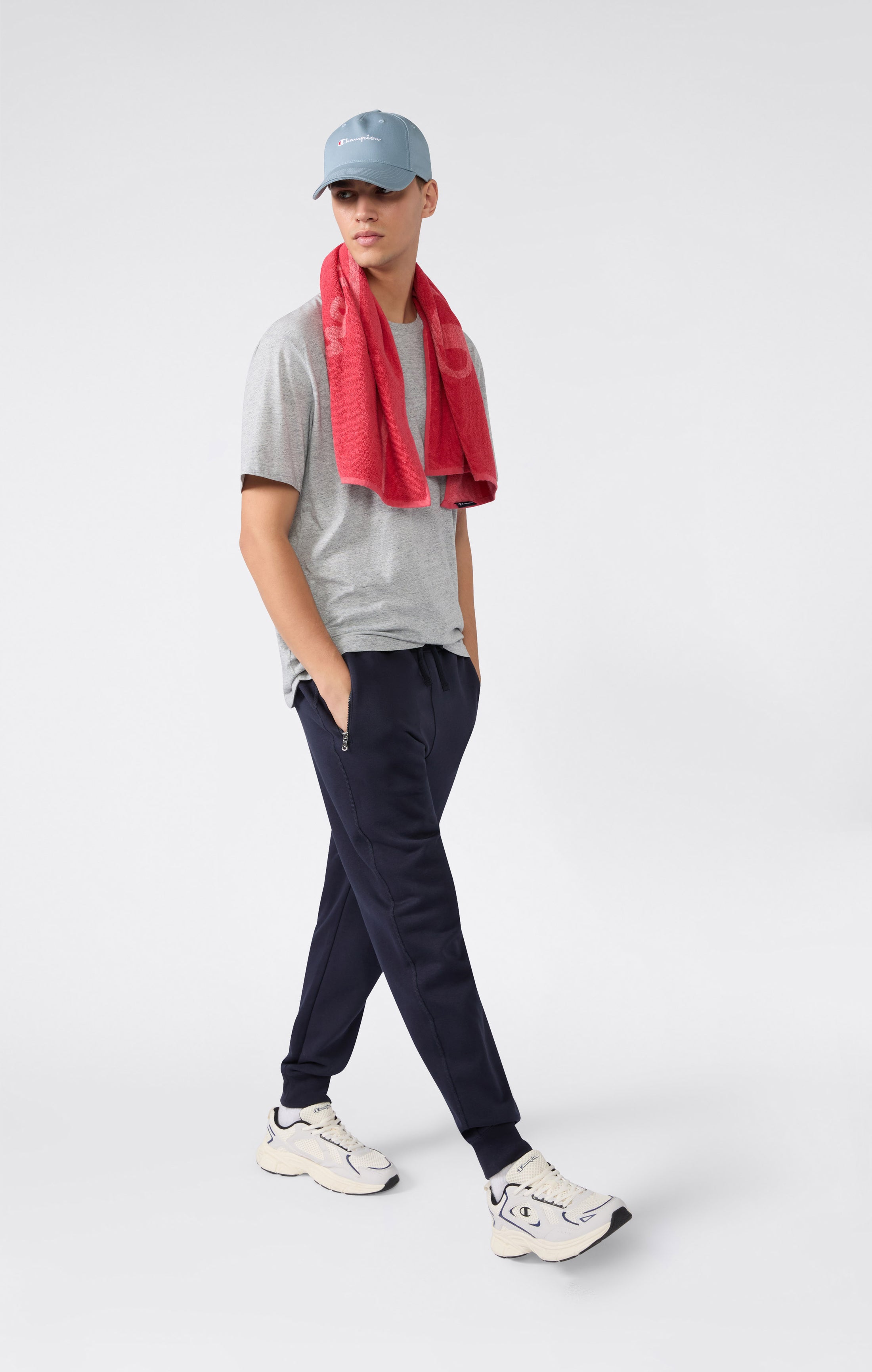 Pantalón Slim Fit de Felpa para Hombre con Puños e Interior Afelpado Icons