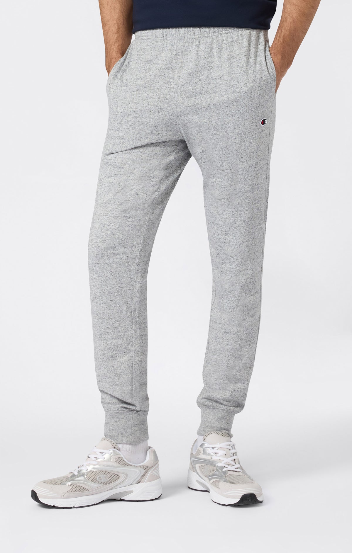 Men's Icons Slim Fit Rib Cuff Light Pants with Embroidered Logo