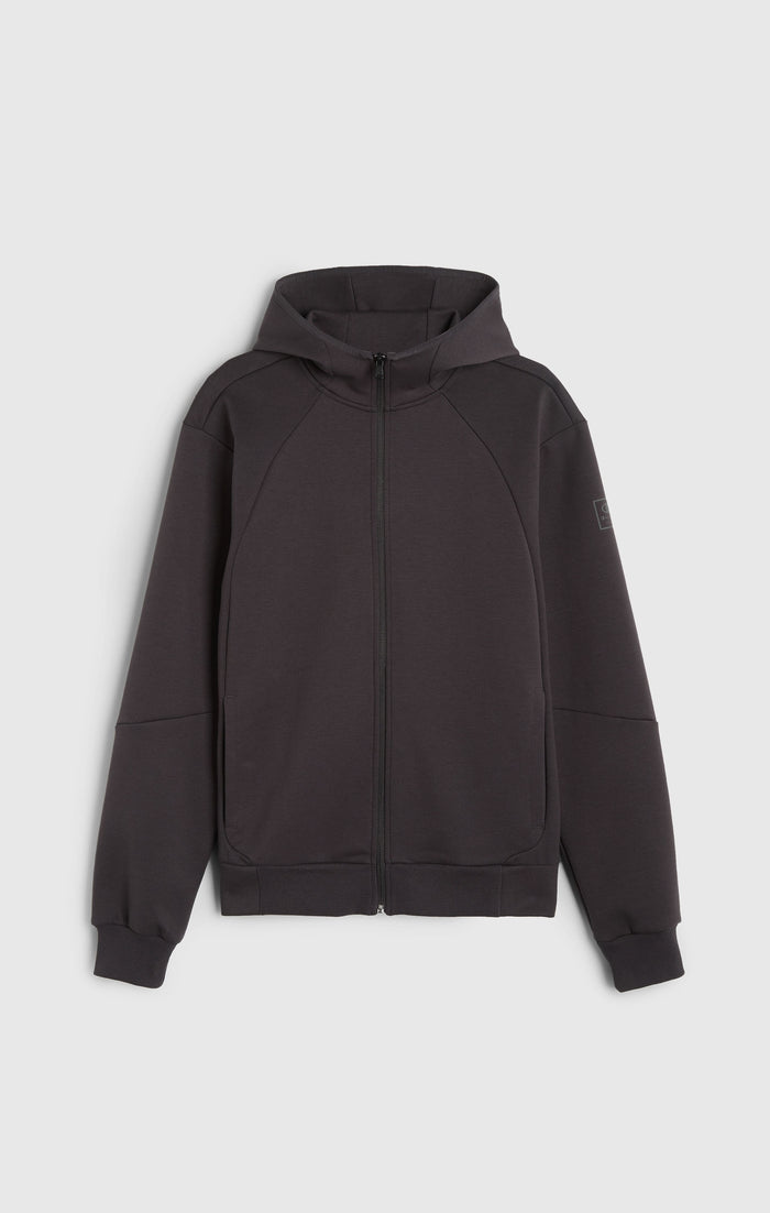Sweatshirt à capuche zippé en interlock