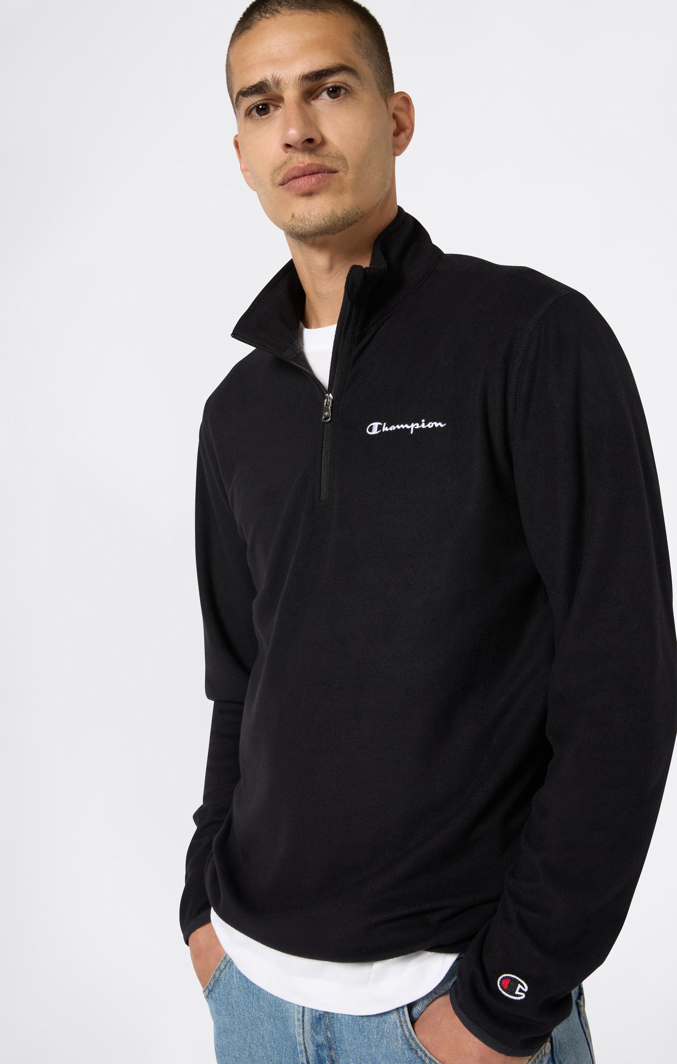 Top Micropile Quick Dry Mezza Zip da Uomo