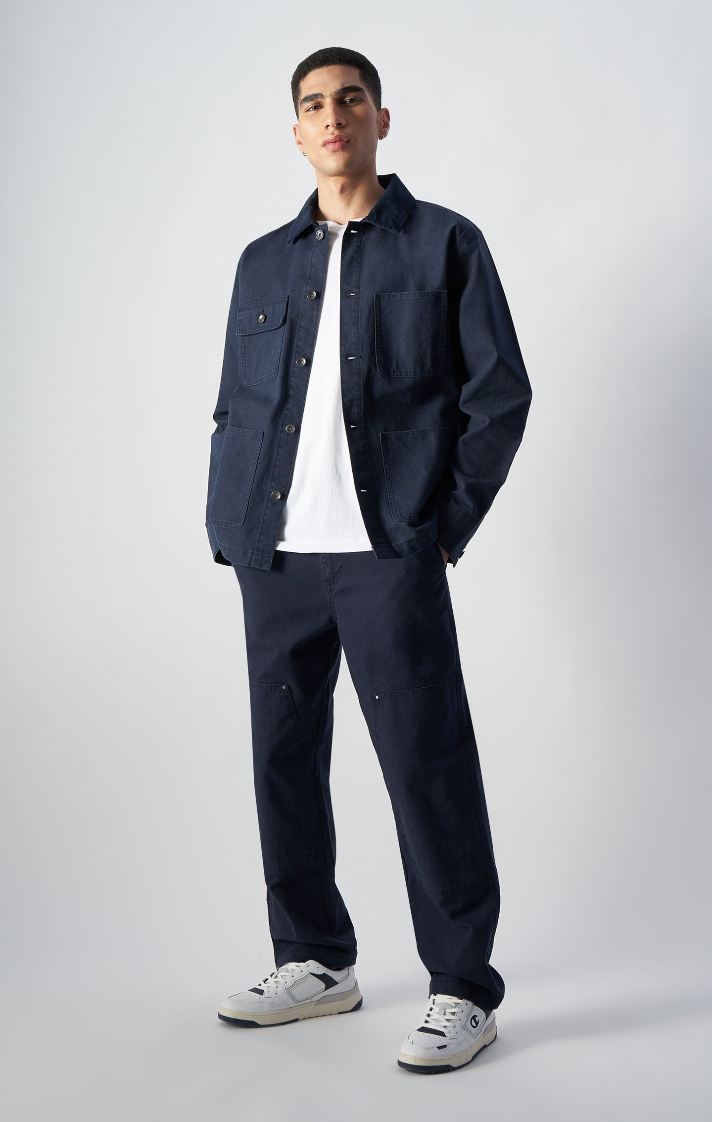 Washed Straight Leg Trousers