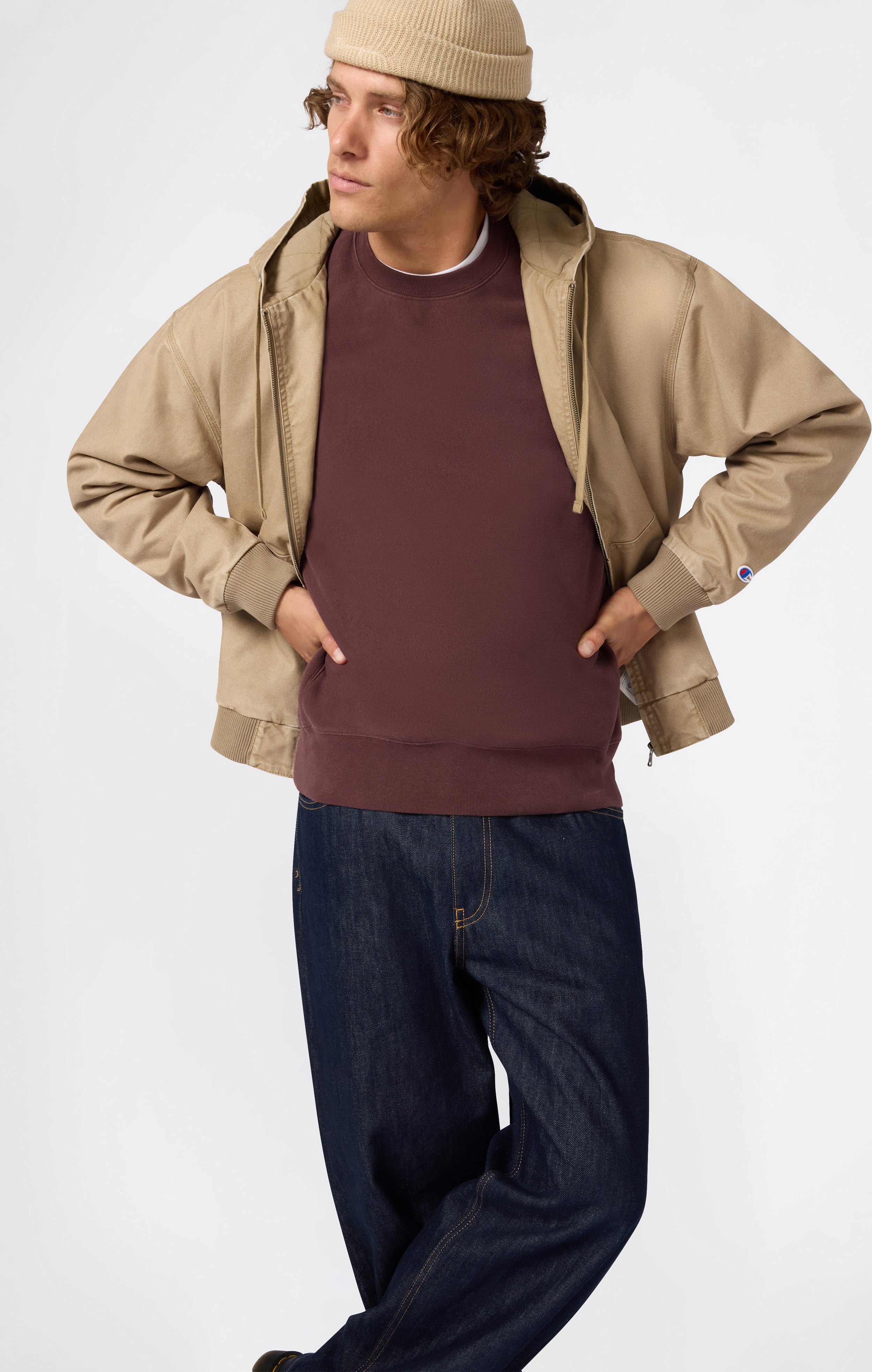 Felpa Pesante con Interno Felpato da Uomo Reverse Weave