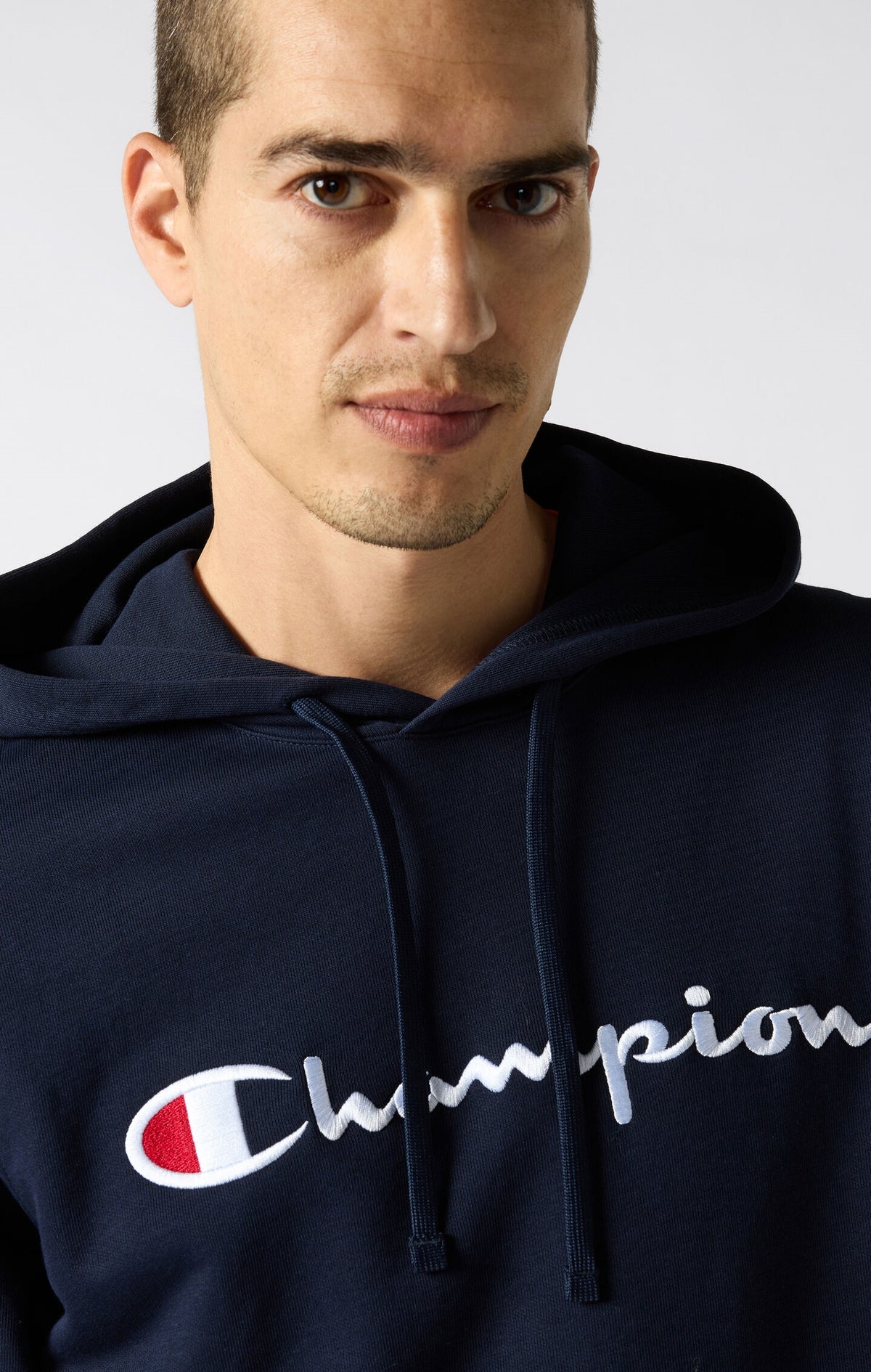 Men's Lightweight Slim Fit Hoodie with Large Embroidered Logo