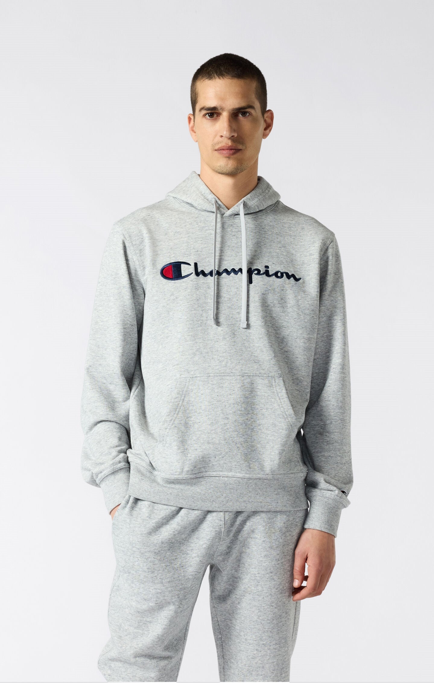 Men's Lightweight Slim Fit Hoodie with Large Embroidered Logo