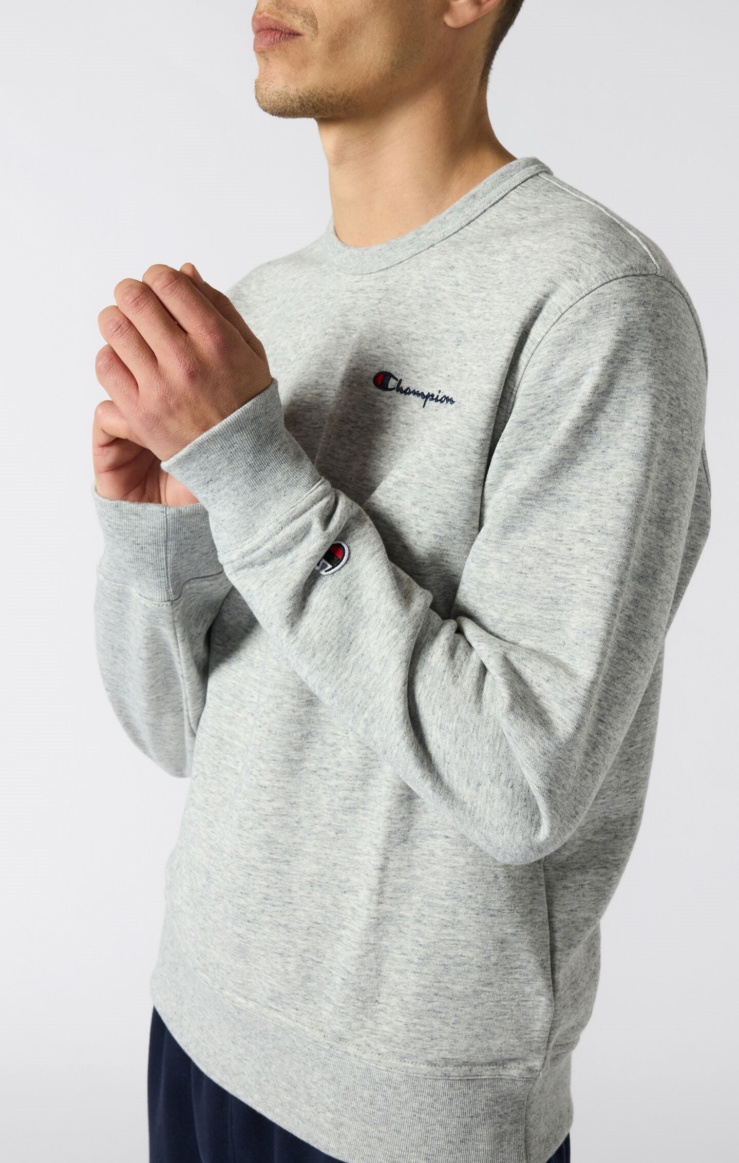 Men's Lightweight Slim Fit Sweatshirt with Small Embroidered Logo