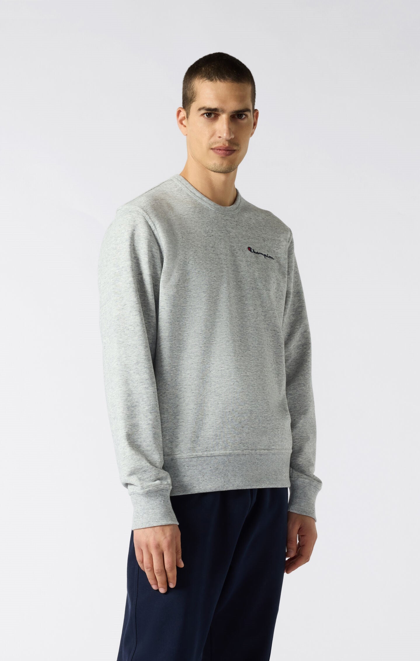 Men's Lightweight Slim Fit Sweatshirt with Small Embroidered Logo