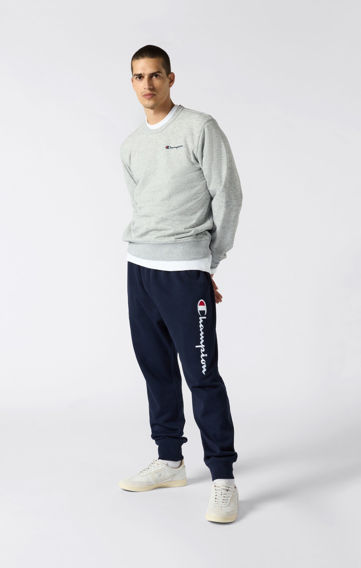 Men's Lightweight Slim Fit Sweatshirt with Small Embroidered Logo