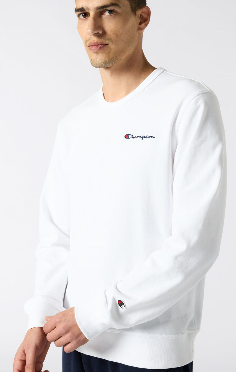 Herren Leichtes Slim Fit Sweatshirt mit Kleinem Gesticktem Logo