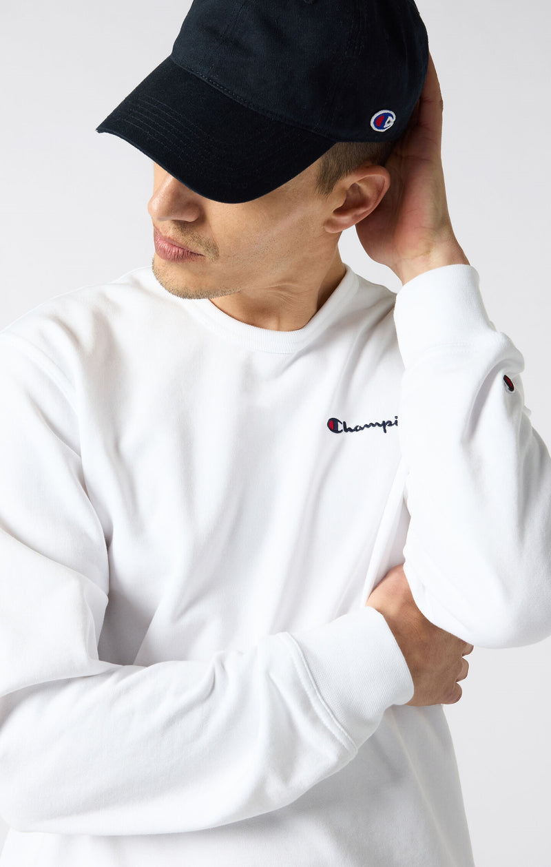 Herren Leichtes Slim Fit Sweatshirt mit Kleinem Gesticktem Logo