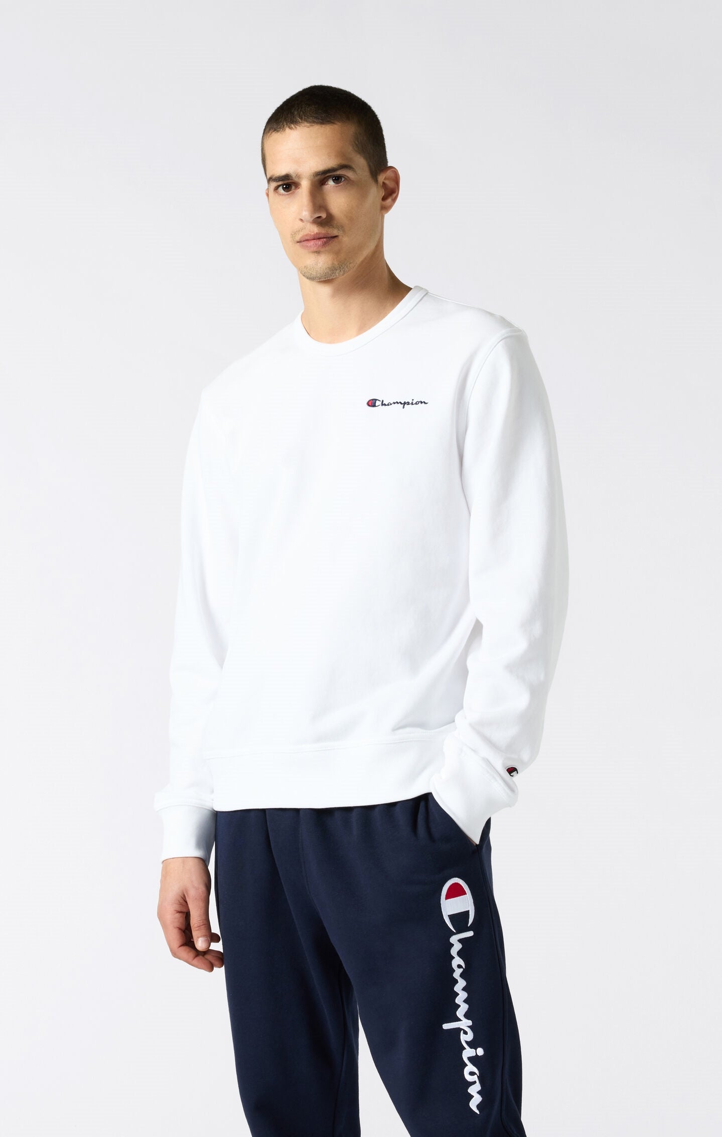 Men's Lightweight Slim Fit Sweatshirt with Small Embroidered Logo