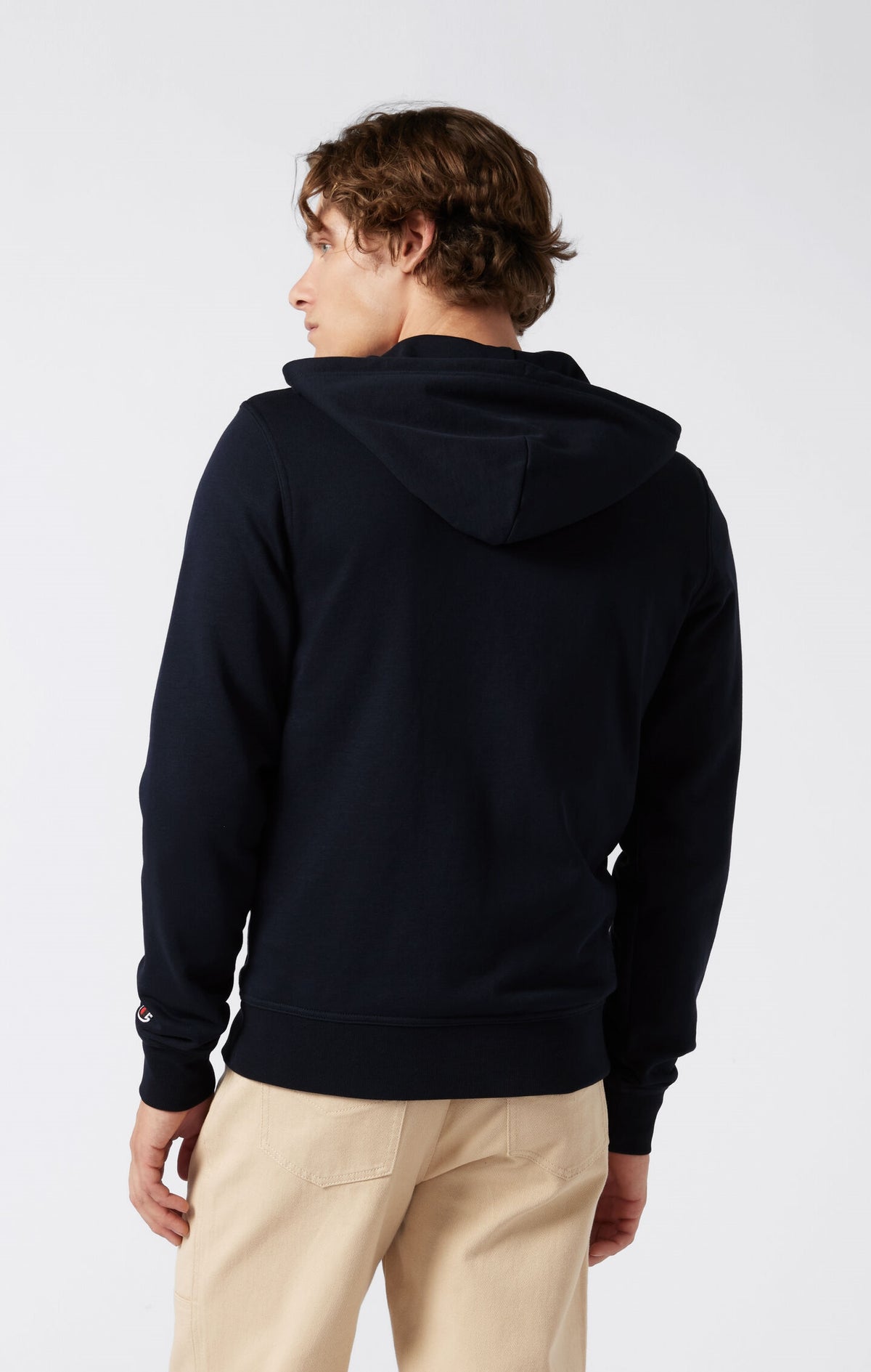 Sudadera Ligera con Capucha Slim Fit para Hombre con Cremallera Completa y Logo Pequeño