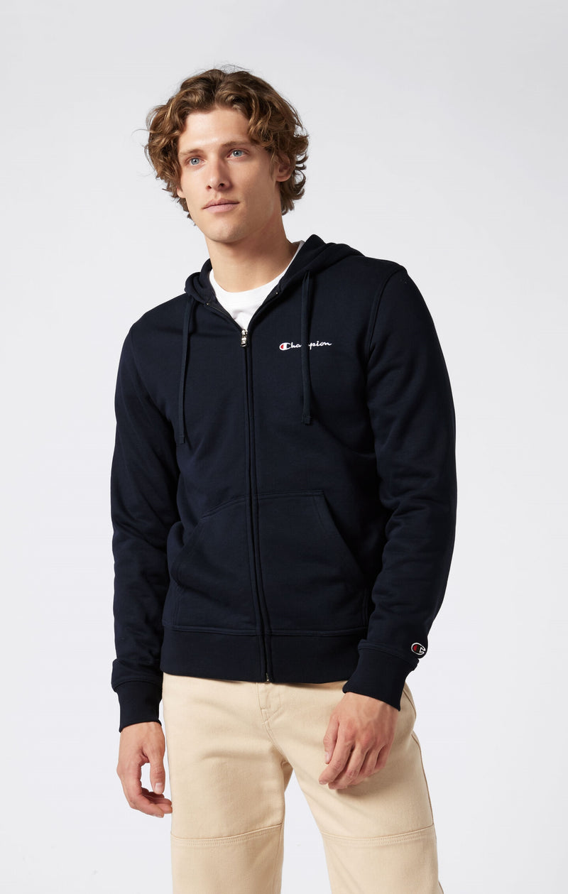 Men's Lightweight Slim Fit Hoodie with Full Zip and Small Logo